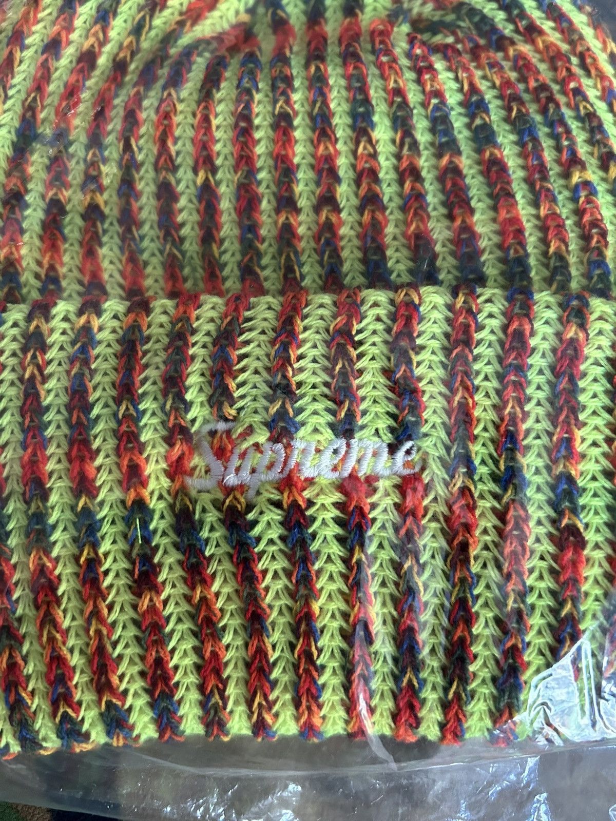 Supreme Supreme Rainbow Loose Gauge Beanie Neon Yellow FW25 Size ONE SIZE - 3 Thumbnail