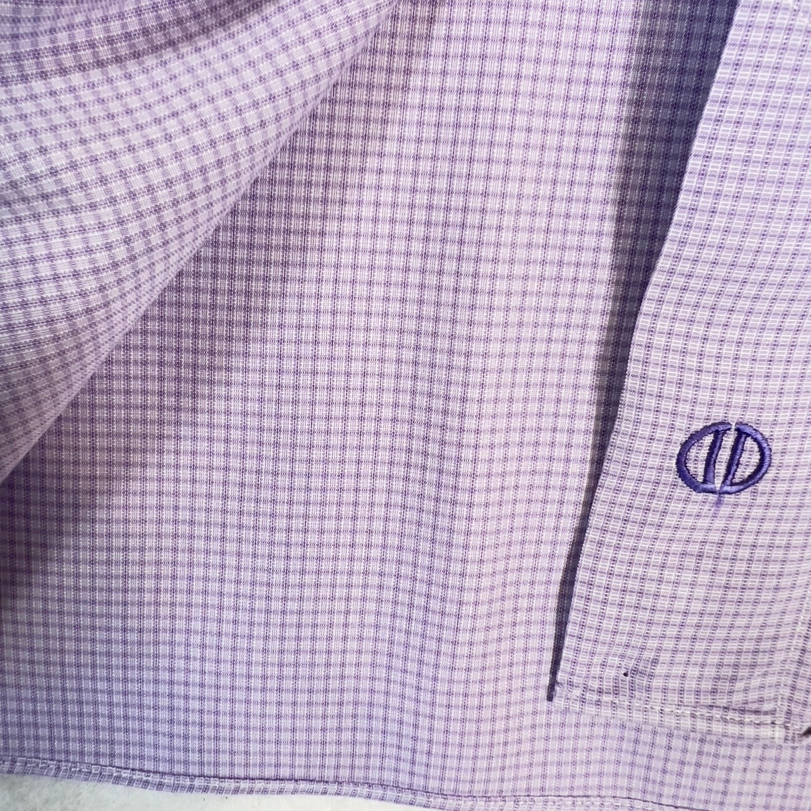 David Donahue David Donahue Dress Shirt Mens 18 34/35 Purple Micro Check Size US XL / EU 56 / 4 - 9 Thumbnail