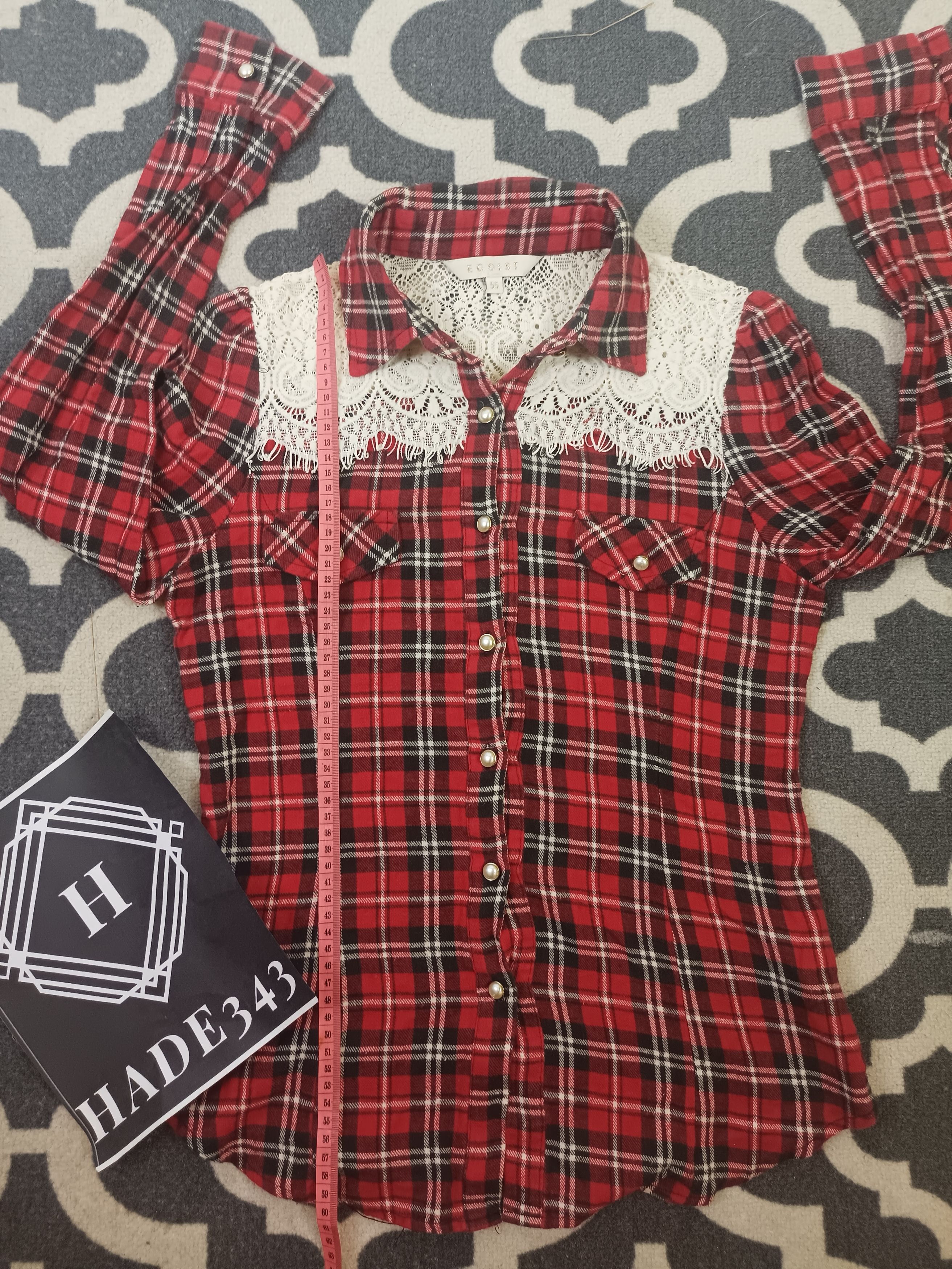 If Six Was Nine × Japanese Brand × Le Grande Bleu (L.G.B.) EGOIST Tartan Button Ups Lacy Shirt Size M / US 6-8 / IT 42-44 - 8 Thumbnail