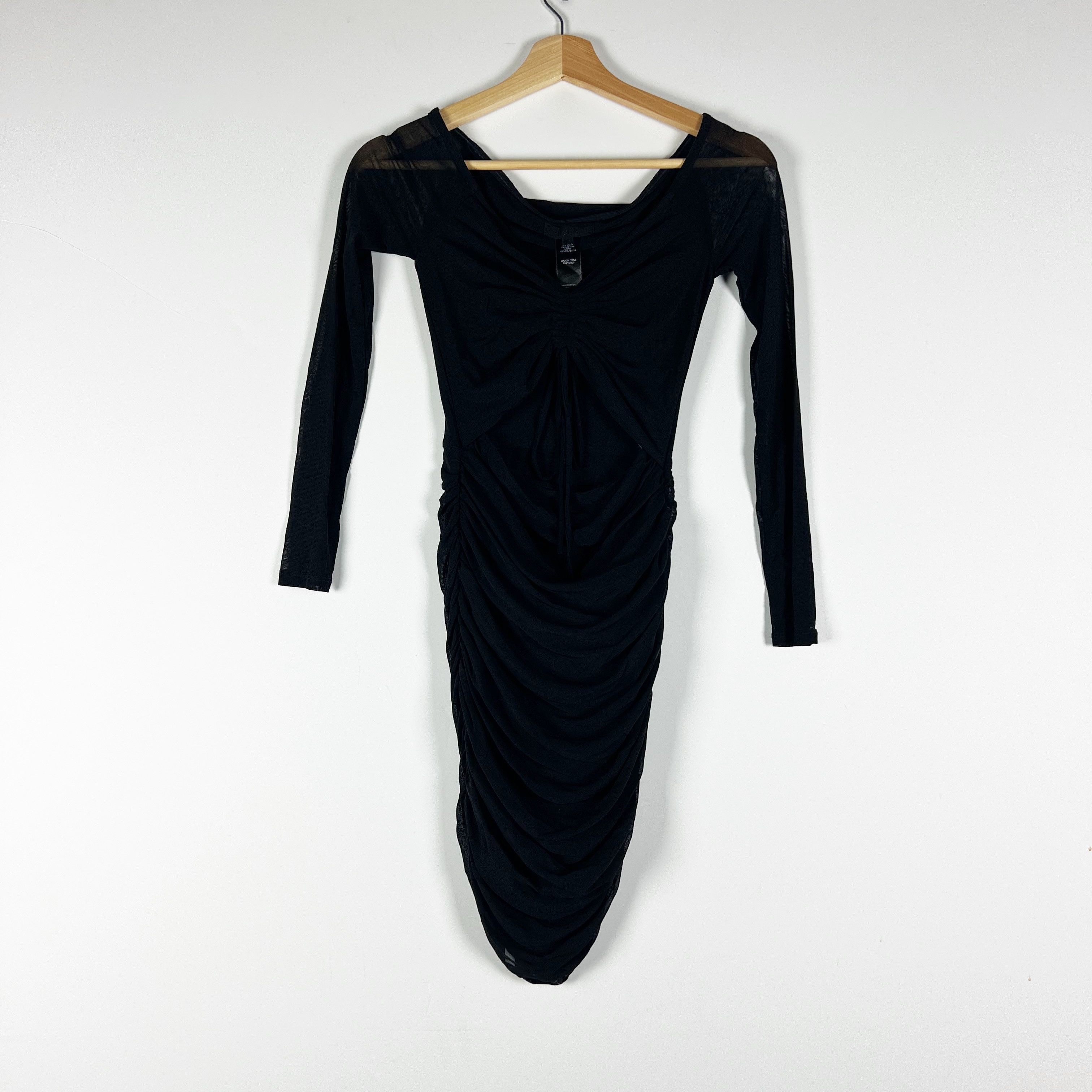 Other H:Ours Tulle Mesh Ruched Cut Out Long Size XS / US 0-2 / IT 36-38 - 1 Thumbnail