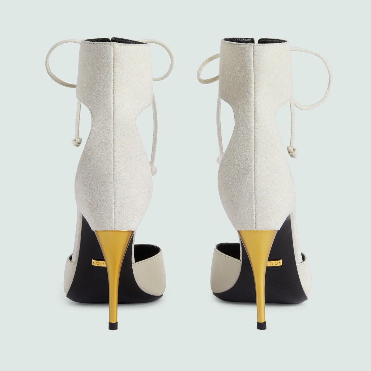 Gucci o1s1wg110225 Women's High Heel Pumps With Ankle Cuff White Size US 11 / IT 41 - 4 Thumbnail