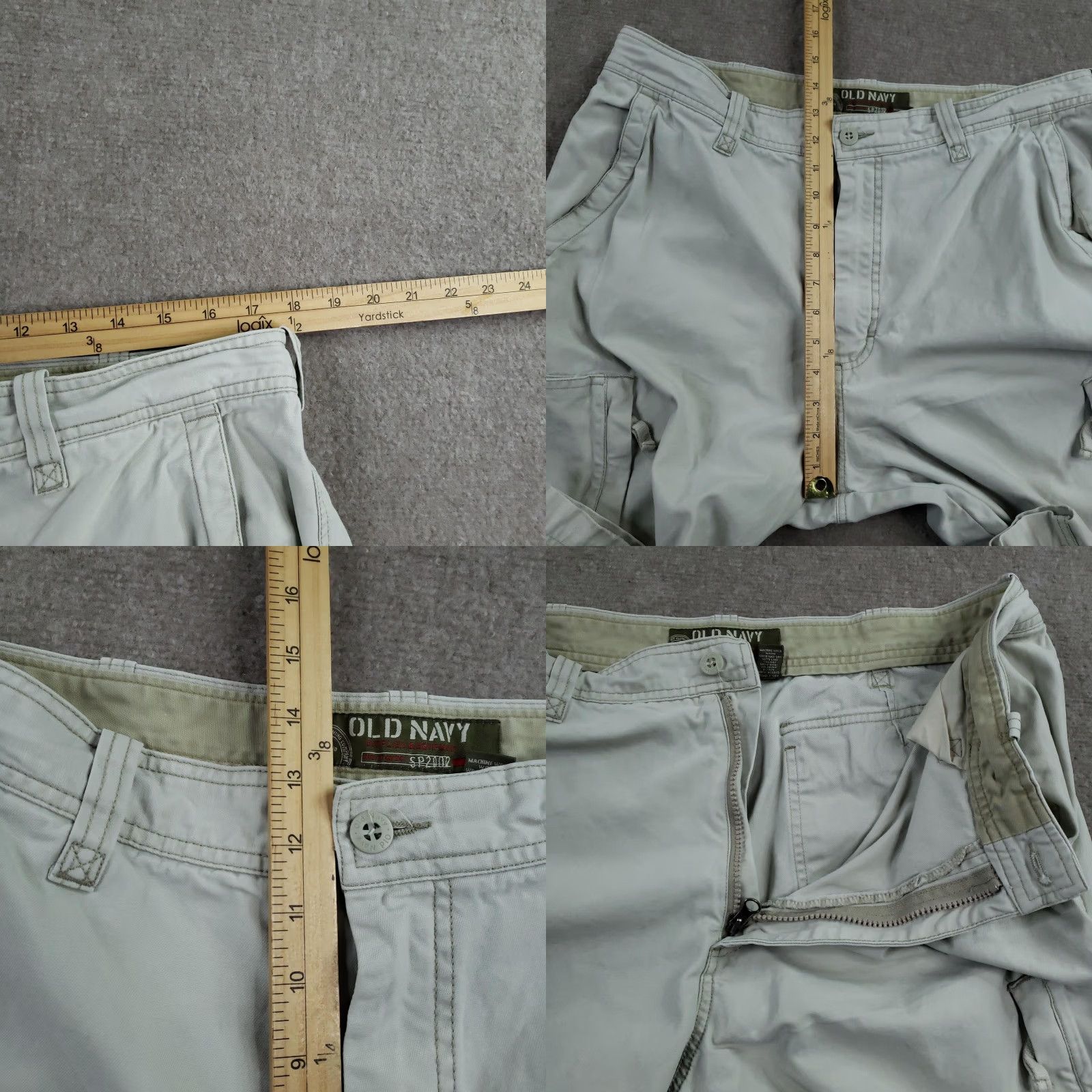 Old Navy VINTAGE Old Navy Pants Cargo 36x34 Mens Regular Gray Convertible 00's Zipper Pockets Slim Straight Mens Size US 36 / EU 52 - 8 Thumbnail