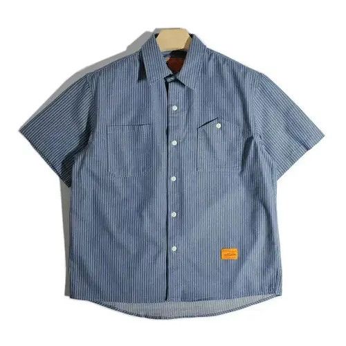 Japanese Brand Casual Stripe WorkShirt Size US L / EU 52-54 / 3 - 1 Thumbnail