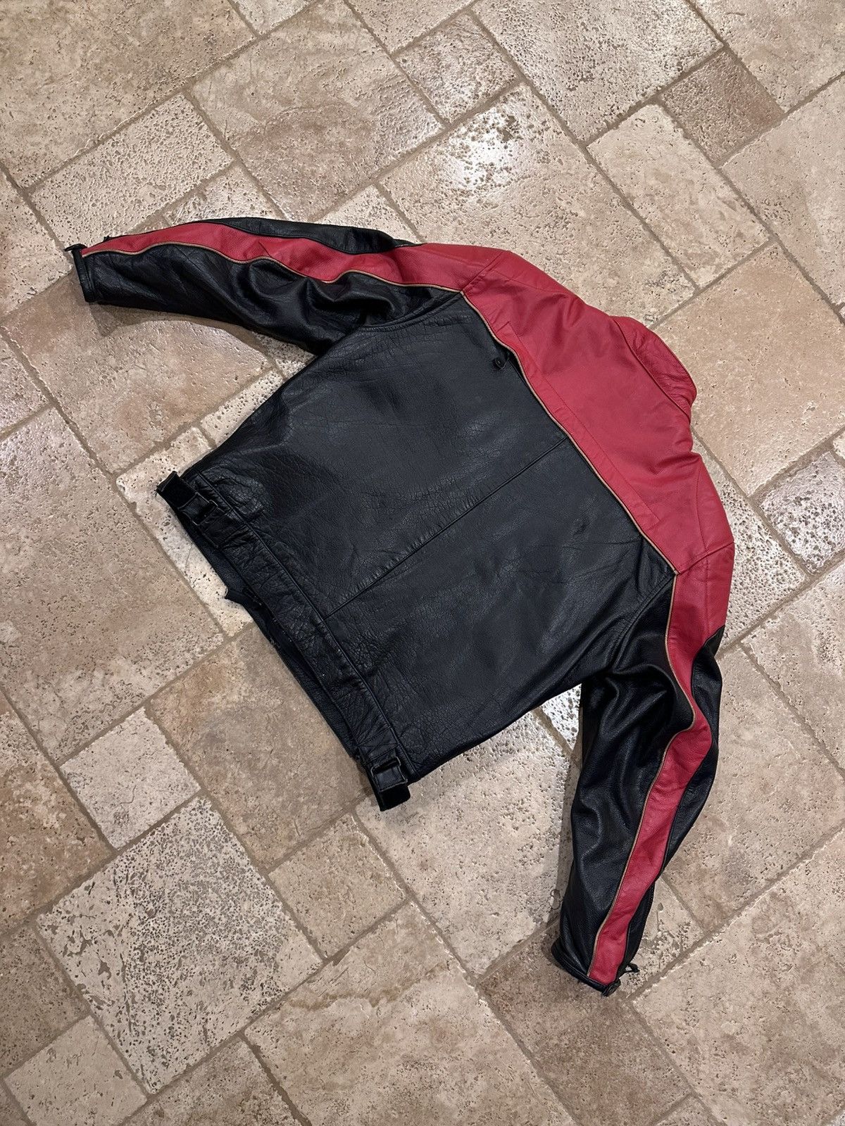 Vintage Vintage Xelement Red / Black Racer Moto Biker Leather Jacket Size US XXL / EU 58 / 5 - 7 Thumbnail