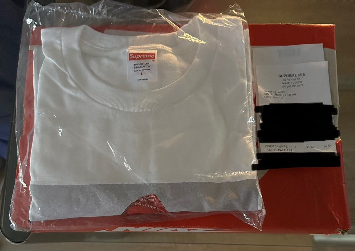 Supreme Playboi Carti Tee ホワイト サイズL Supreme Playboi Carti Tee White – Secured Stuff
