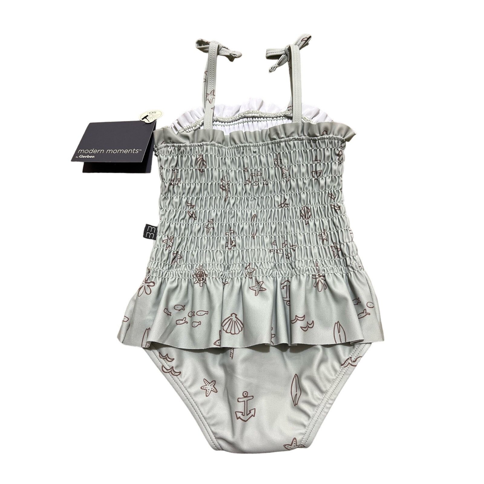 Other NWT-Gerber Modern Moments Baby Girl Swimsuit Ruffles 12M Size ONE SIZE - 4 Thumbnail