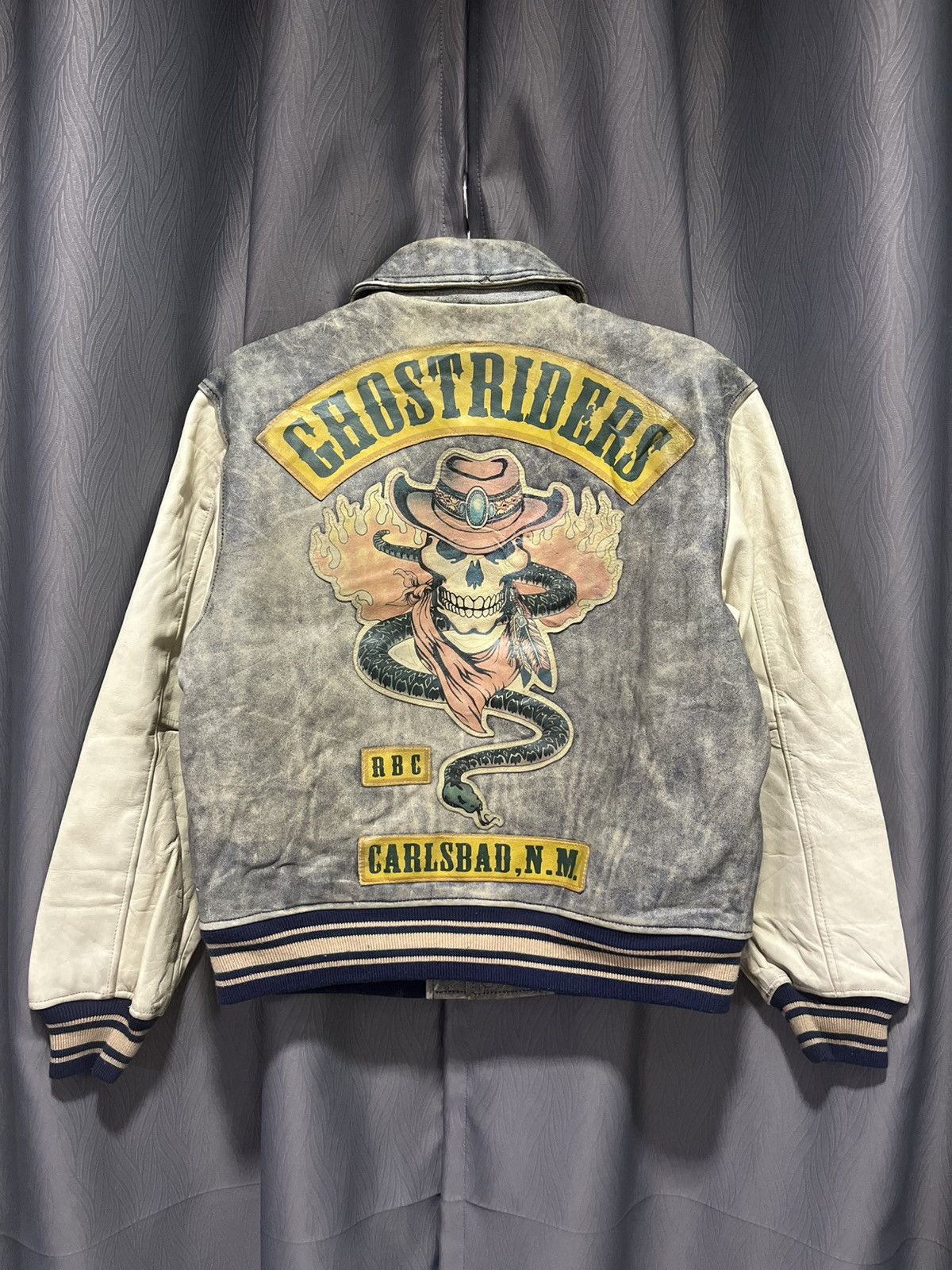 Vintage RBC Vintage Jacket Real Leather Ghostriders Size US M / EU 48-50 / 2 - 2 Thumbnail