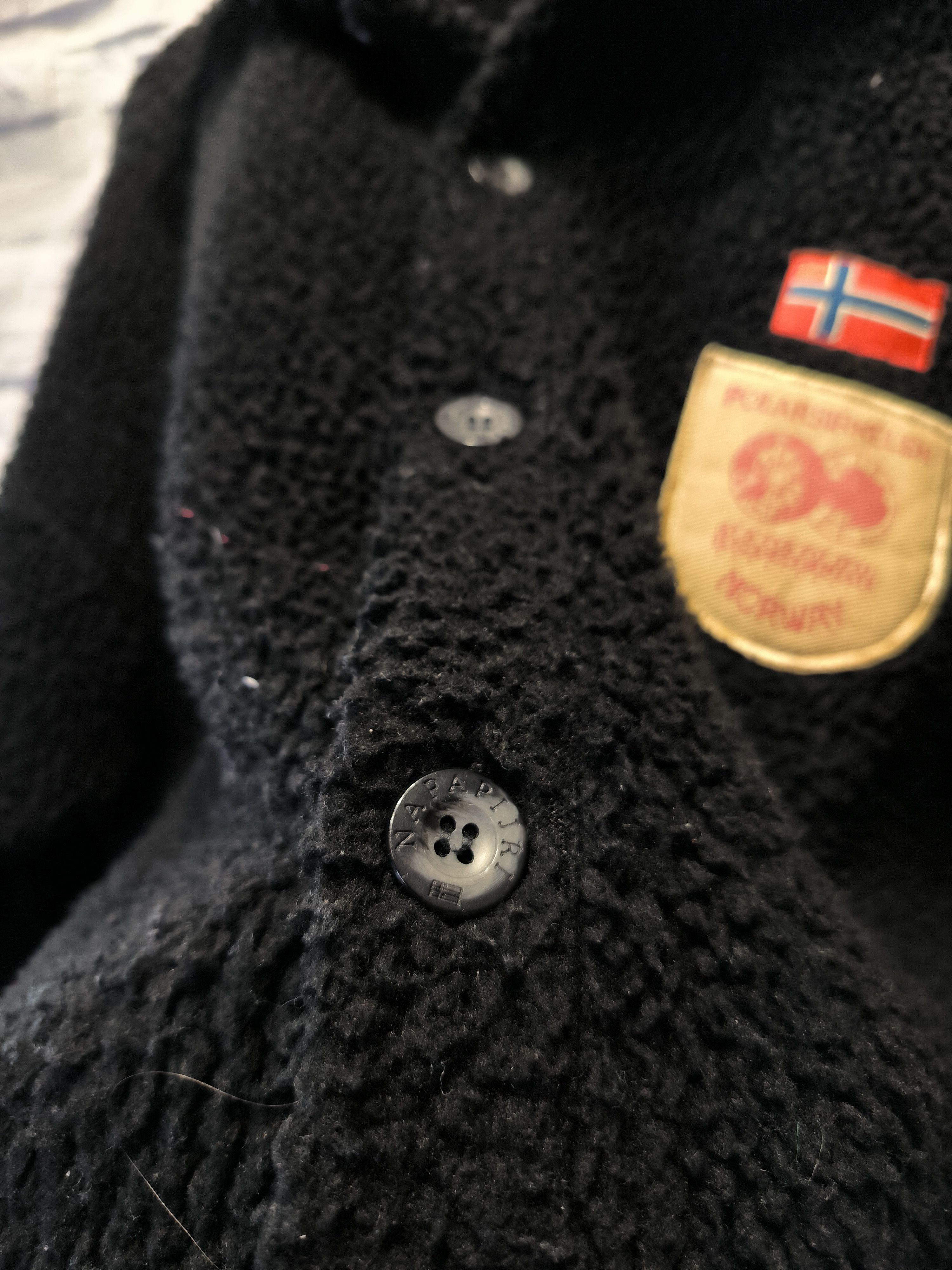 Napapijri × Vintage Vintage Napapijri Sherpa Fleece Jacket Polarsirkelen 90s Size US L / EU 52-54 / 3 - 4 Thumbnail