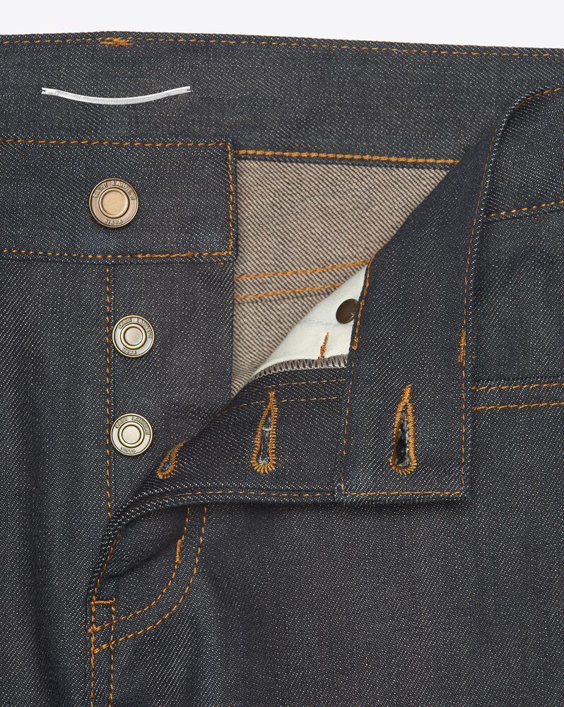 Saint Laurent Paris o1b1hav111125 Slim Fit Jeans in Raw Denim in Indigo Size US 32 / EU 48 - 3 Thumbnail