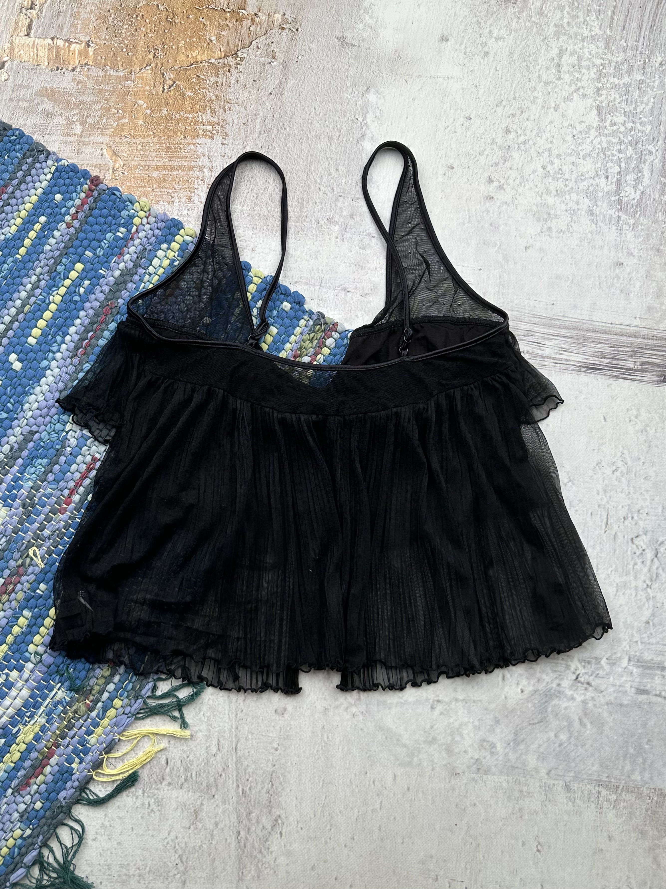 Vintage Vintage Mesh Pleated Tank Top A686D15(375) Size M / US 6-8 / IT 42-44 - 4 Thumbnail