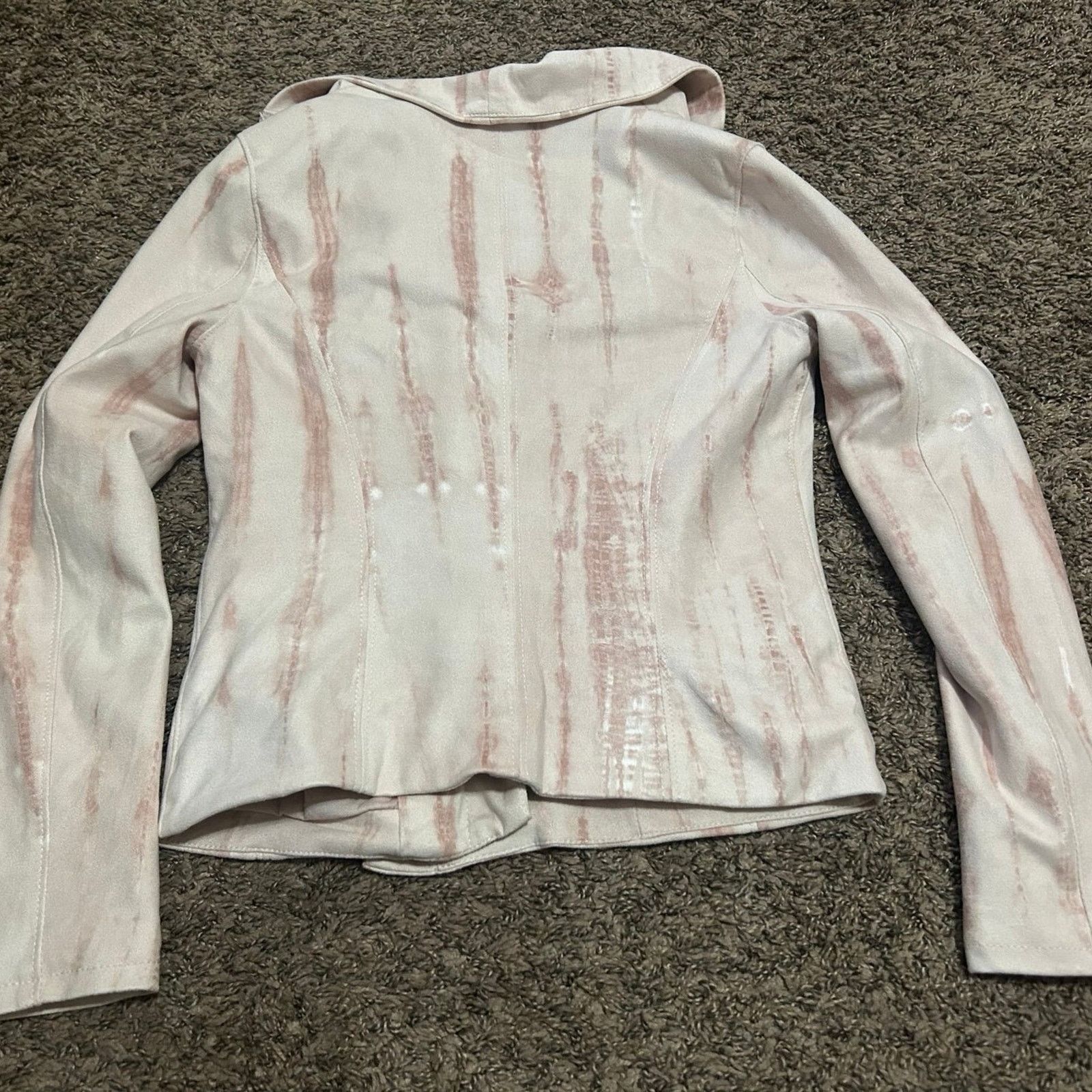 BLANKNYC Blk NYC Lght Pnk Beige TieDye Marble Suede Moto Jckt Sx XS Size XS / US 0-2 / IT 36-38 - 11 Thumbnail