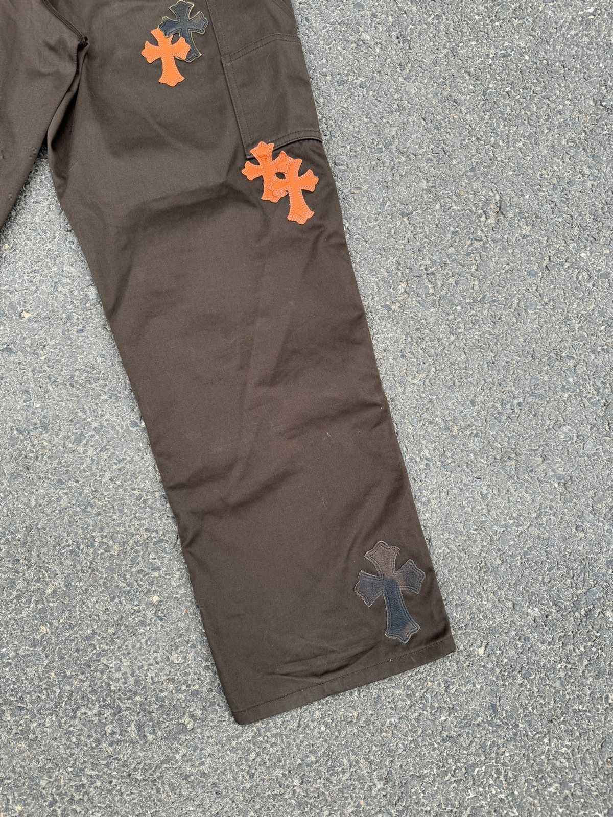 Chrome Hearts Chrome Hearts Double Knee Orange Cross Carpenter Pants Size US 34 / EU 50 - 12 Thumbnail