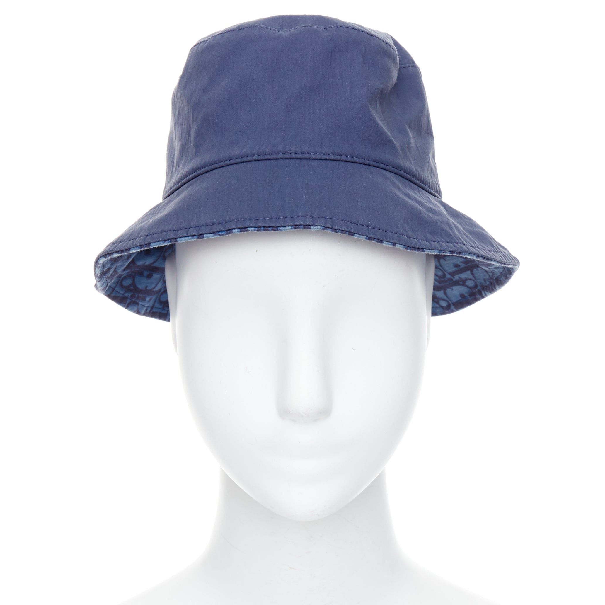 Dior CHRISTIAN DIOR KIDS navy cotton monogram lined bucket hat T4 Size ONE SIZE - 1 Thumbnail