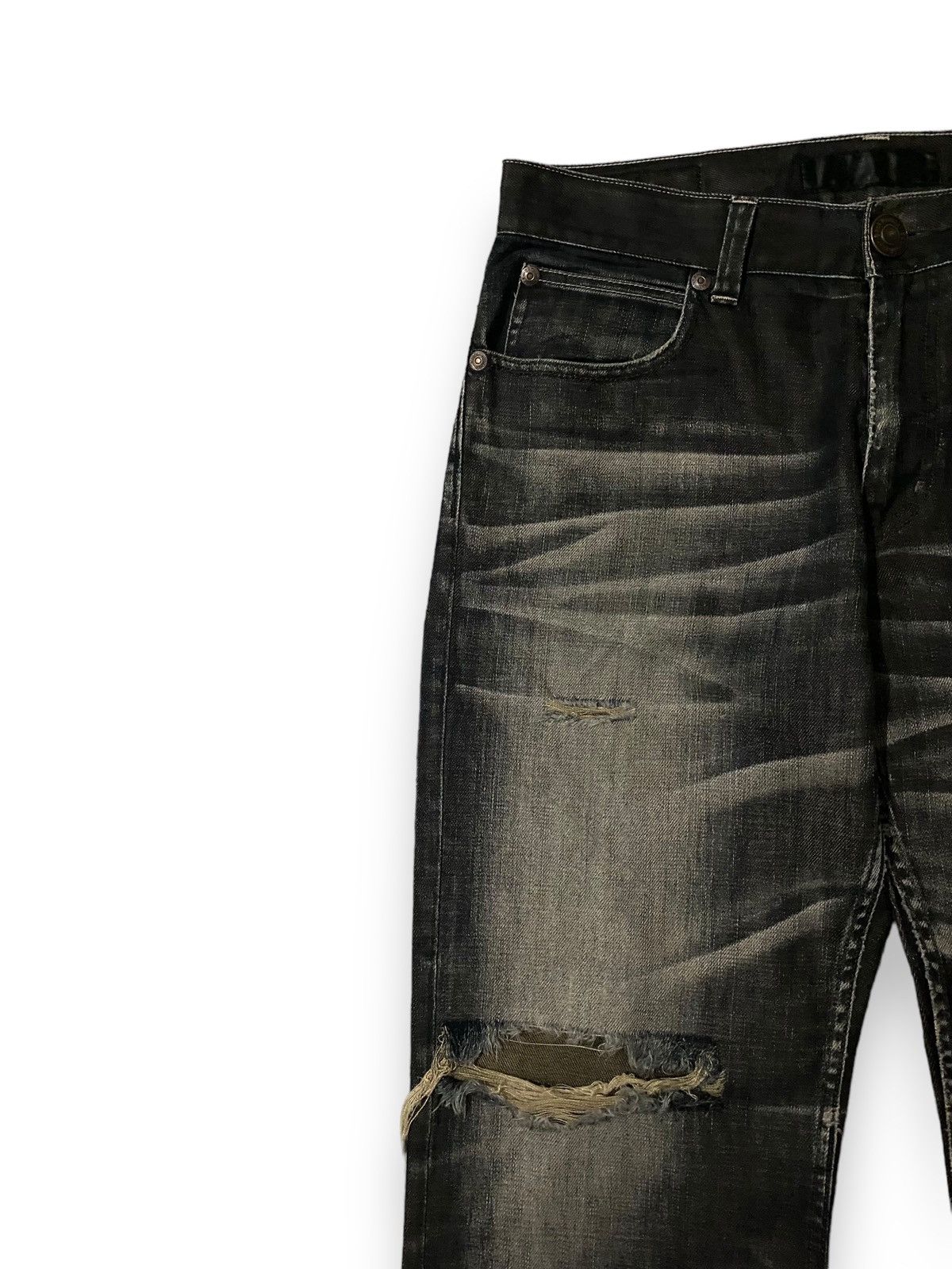 Japanese Brand Vintage Japan Back Number Black Wash Distressed Jeans Denim Size US 35 - 5 Thumbnail