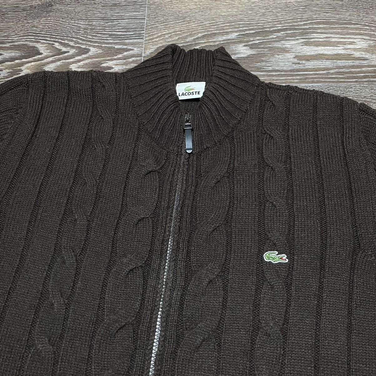 Lacoste Vintage LACOSTE Wool Cable Knit Doubleside Full Zip Sweater Size US L / EU 52-54 / 3 - 3 Thumbnail