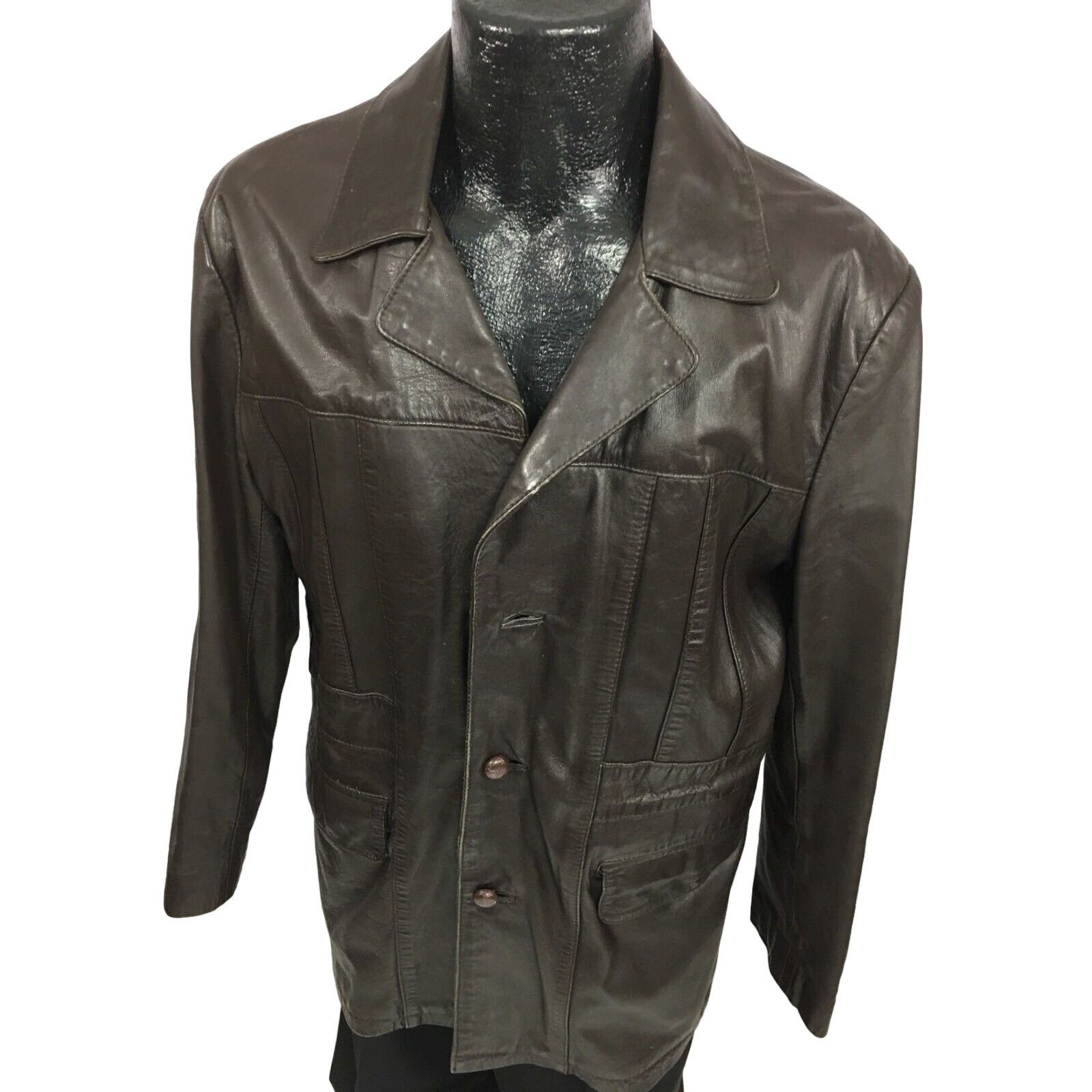 Other Vtg CAMPUS Brown MoD Sport Coat 3 Button Spy Jacket Size US XL / EU 56 / 4 - 2 Thumbnail