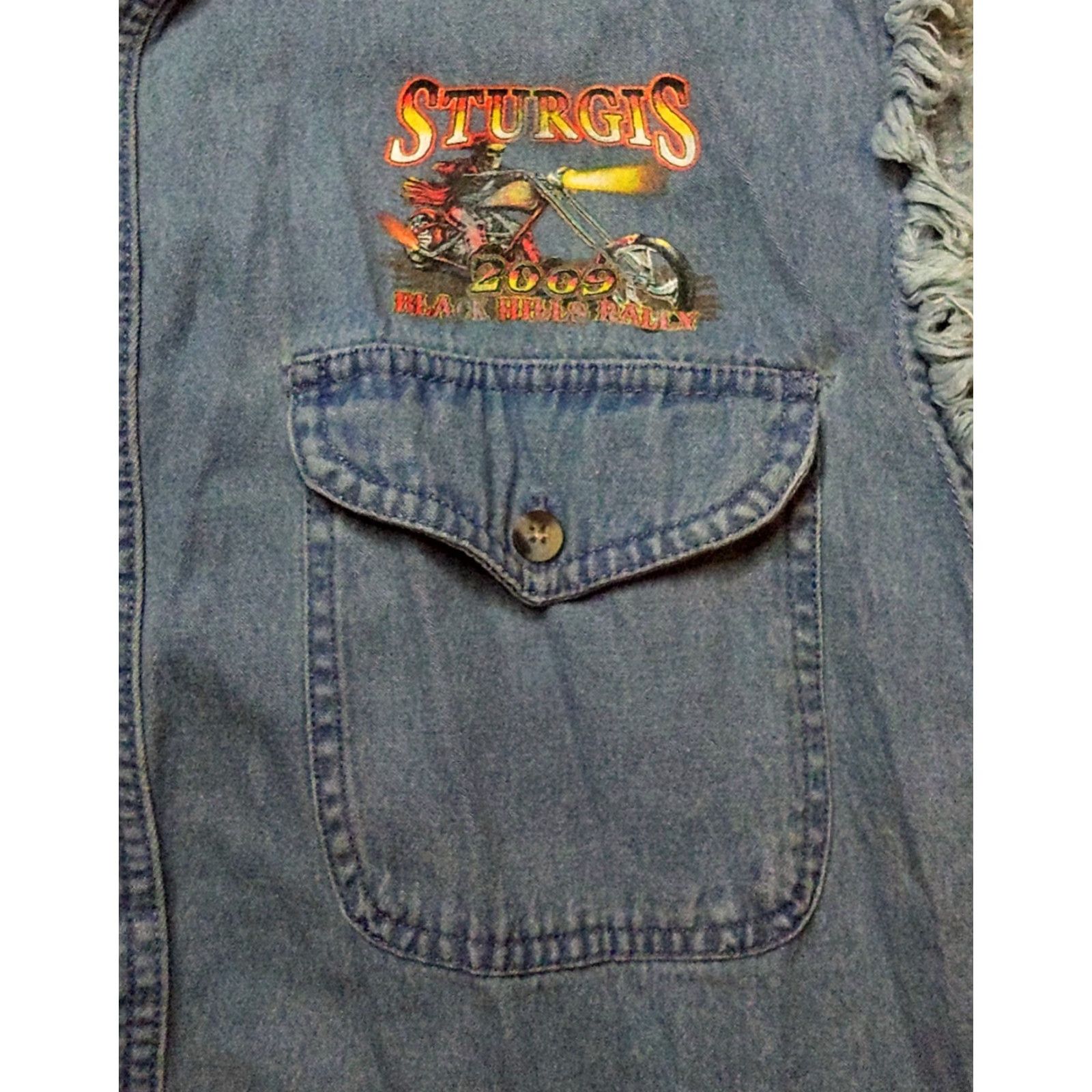 Denime Vintage Biker Vest Denim vest Blue 2009 Large Mens Shirt Jacket? Size US L / EU 52-54 / 3 - 3 Thumbnail
