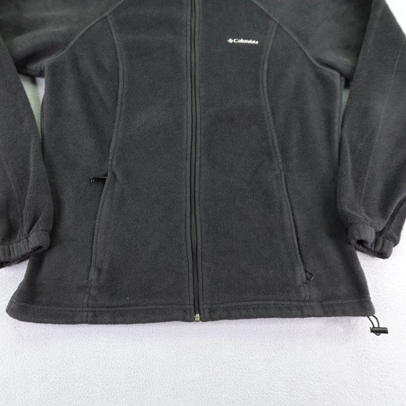 Vintage Columbia Jacket Women's Large Black Fleece Full Zip Up Sweater Coat Outdoor Size L / US 10 / IT 46 - 4 Thumbnail
