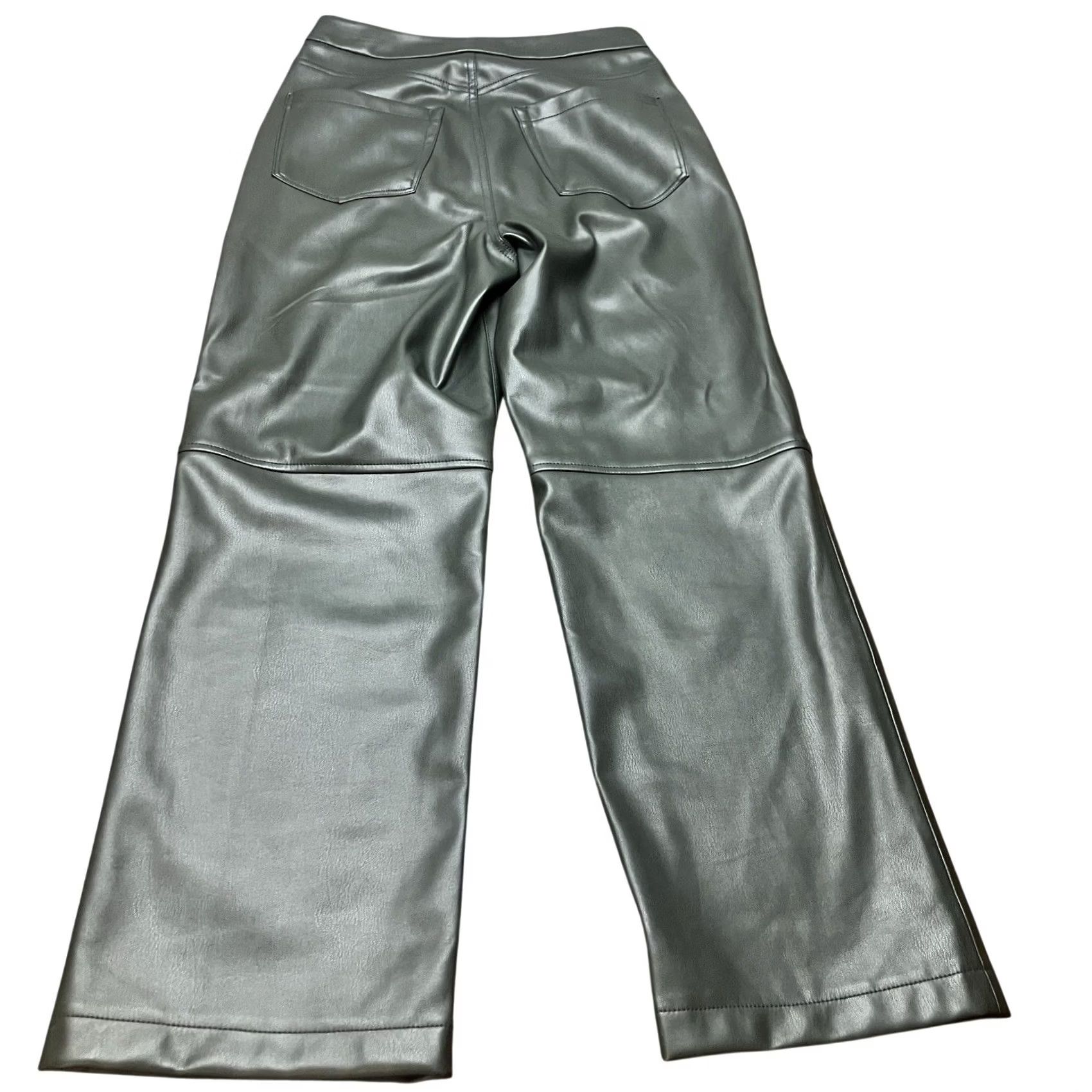 Vintage VINTAGE BLANK NYC Baxter Pants High Rise Green Faux Leather Wide Leg Pants 27 Women Size 27" / US 4 / IT 40 - 4 Thumbnail