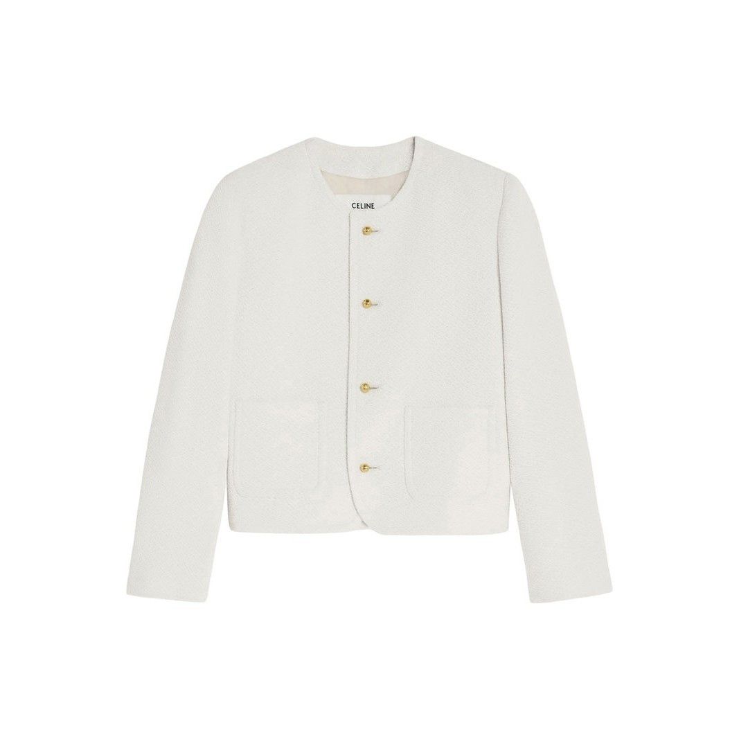 Celine CELINE White Wool Jacket New & Authentic (Women's size:6;) Size M / US 6-8 / IT 42-44 - 1 Preview