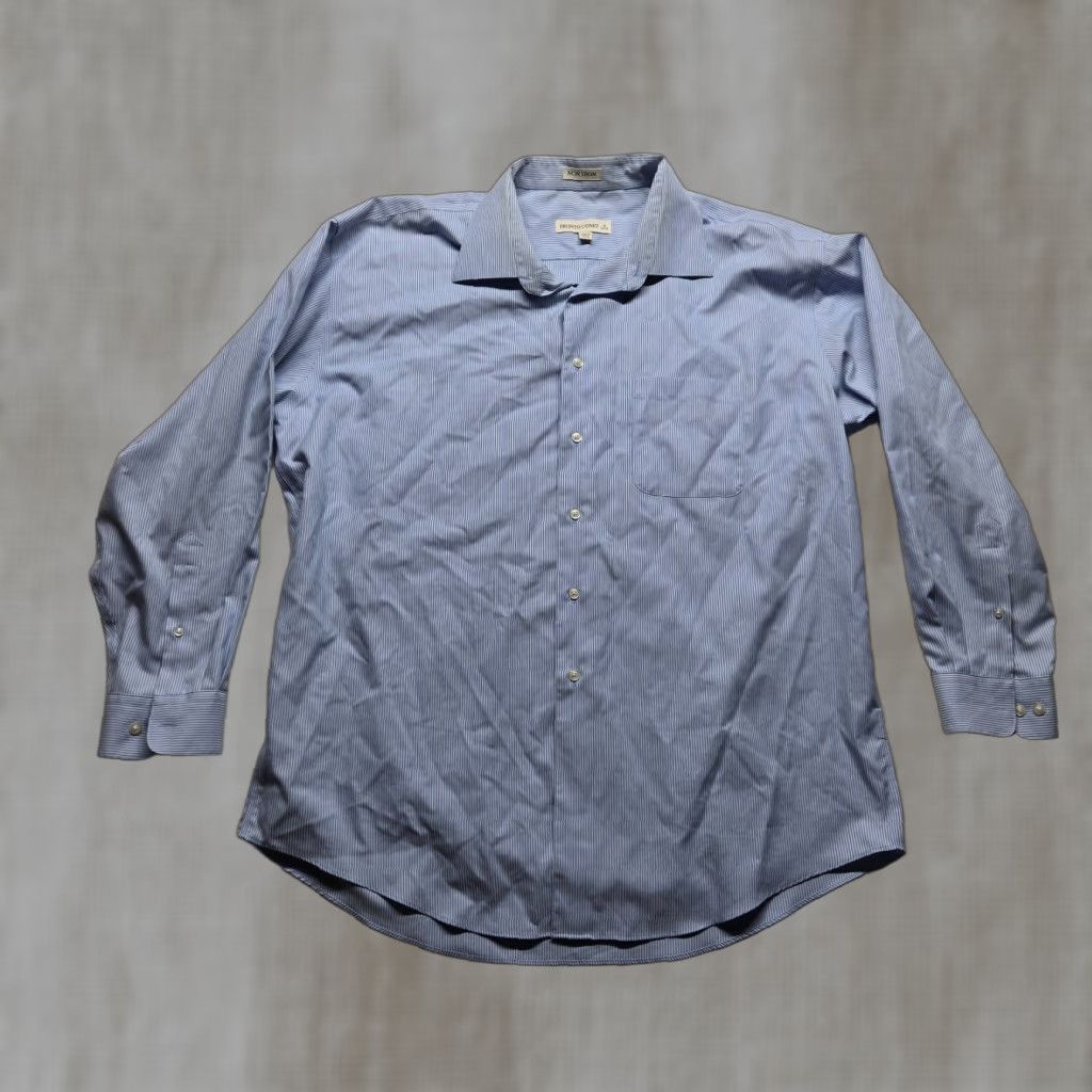 Pronto Uomo Pronto Uomo Shirt Mens 2XL Blue Button-Up Non-Iron Long Sleeve Pockets Cotton Regular Size US XXL / EU 58 / 5 - 1 Thumbnail