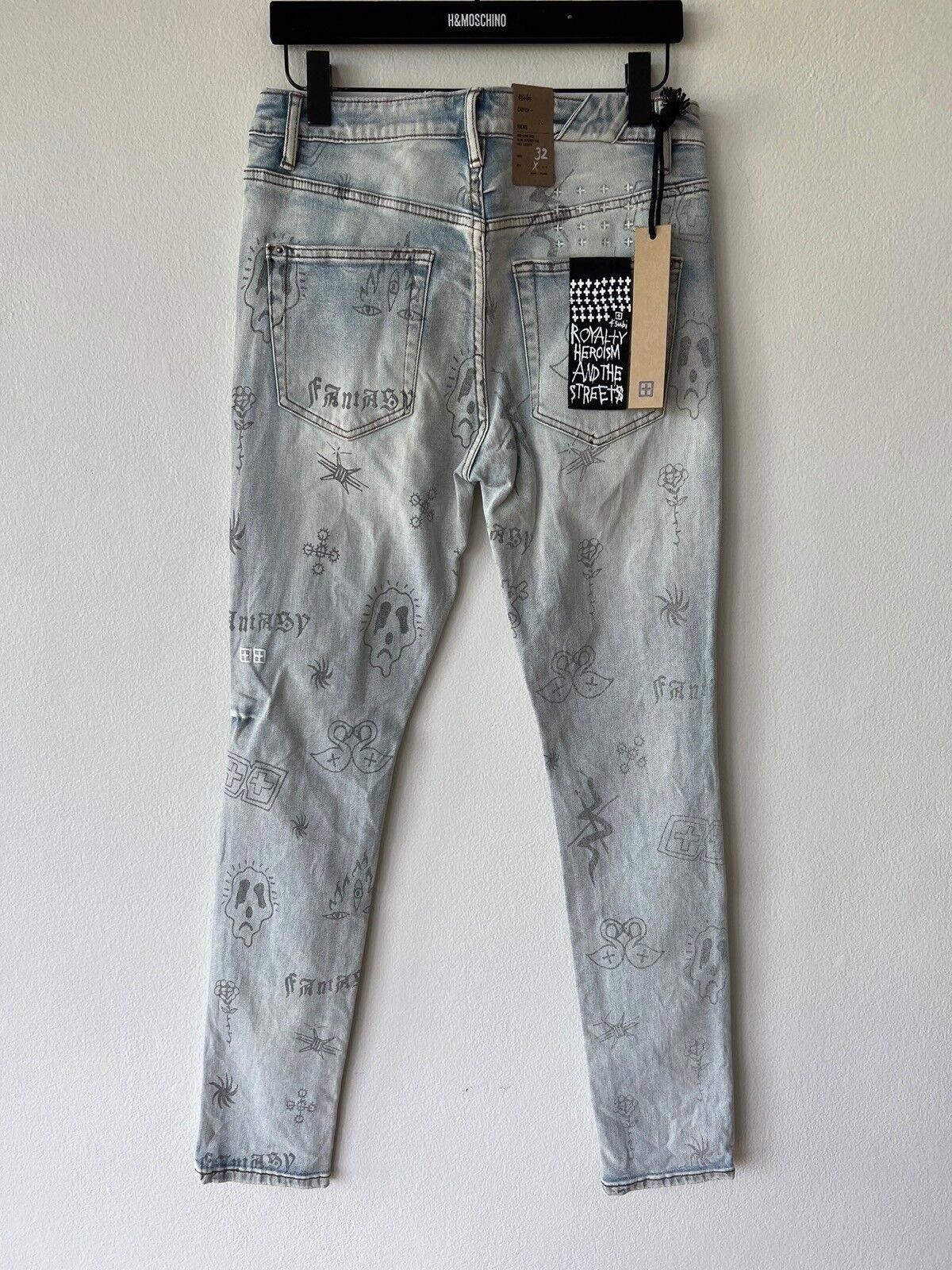 Ksubi new Ksubi mens denim jean chitch 32 blue stik n poke print Size US 32 / EU 48 - 5 Thumbnail