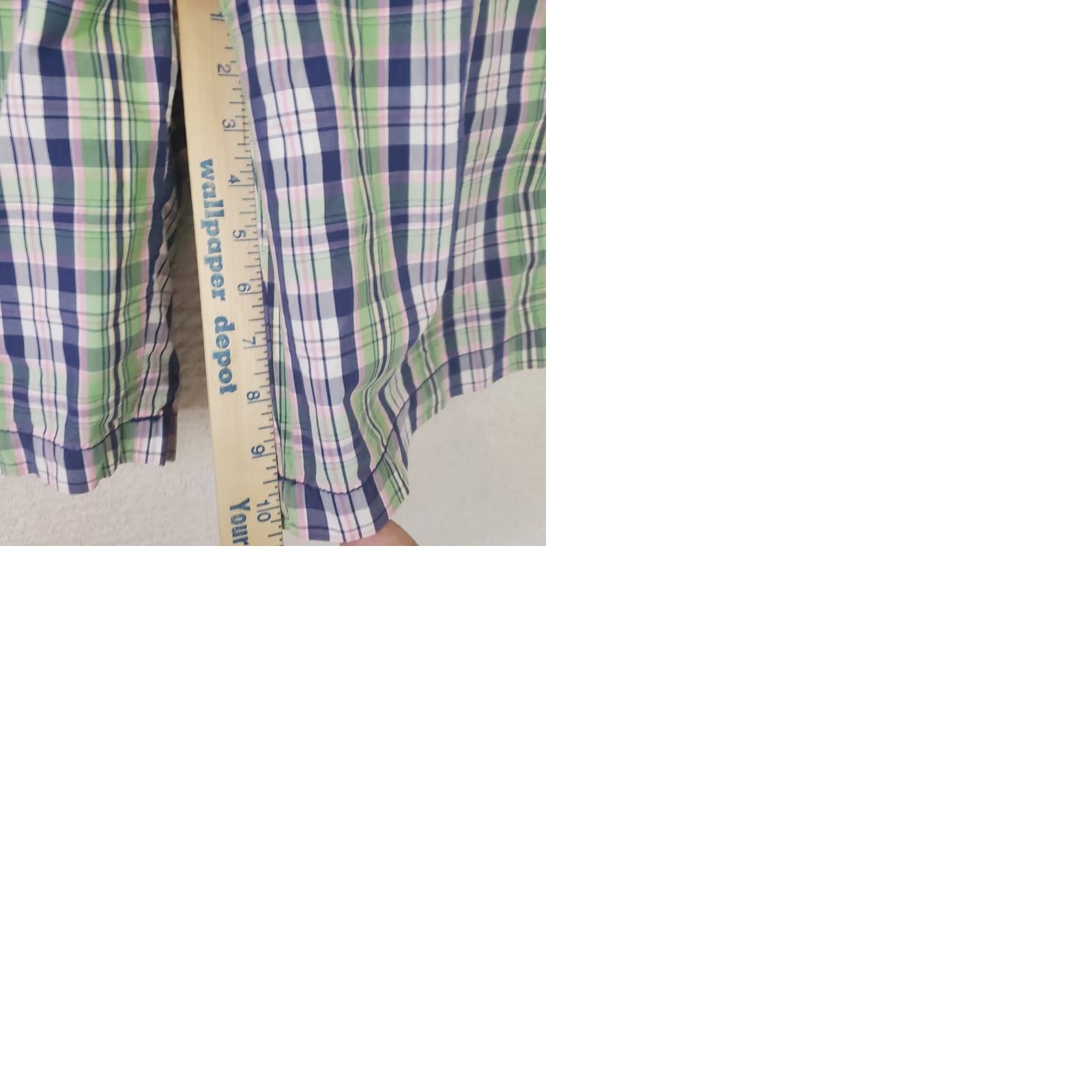 Izod Izod Saltwater Bermuda Shorts Men 33x10.5 Multicolor Plaid Cotton Blend Flat Front Regular Inseam 10.5" Summer Spring Fall Mens Size US 33 - 9 Thumbnail