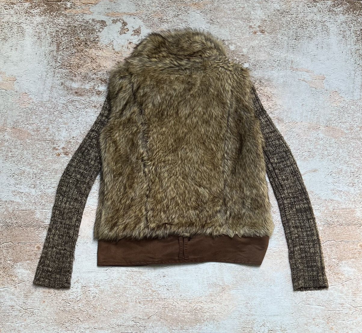 Vintage Vintage Japanese knit jacket with faux fur Size S / US 4 / IT 40 - 6 Thumbnail