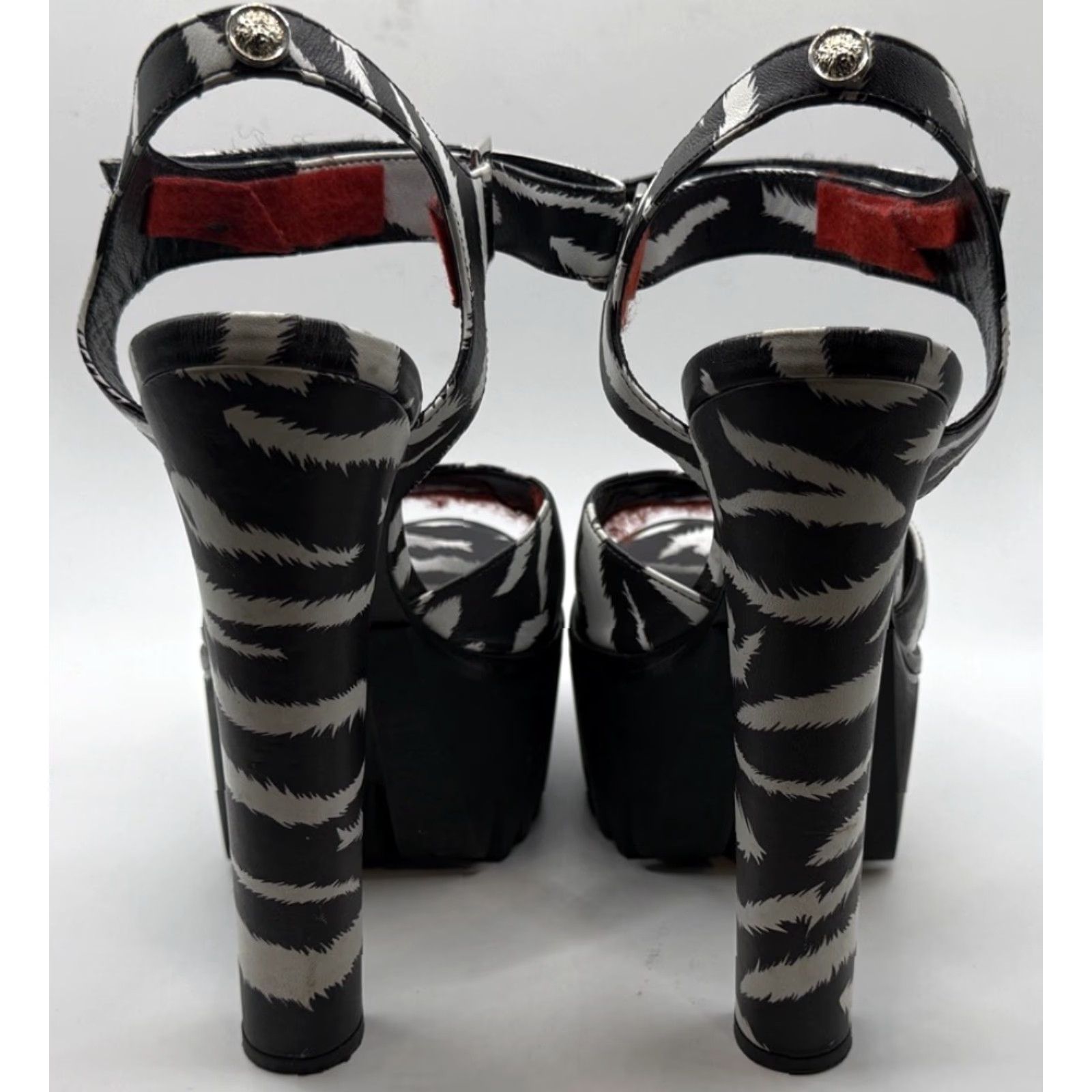 Versace Versus By Versace Zebra Ultra High Heels 37 US 6.5 Leather Mule Women Multicolor Animal Print High Heel Size US 7 / IT 37 - 3 Thumbnail