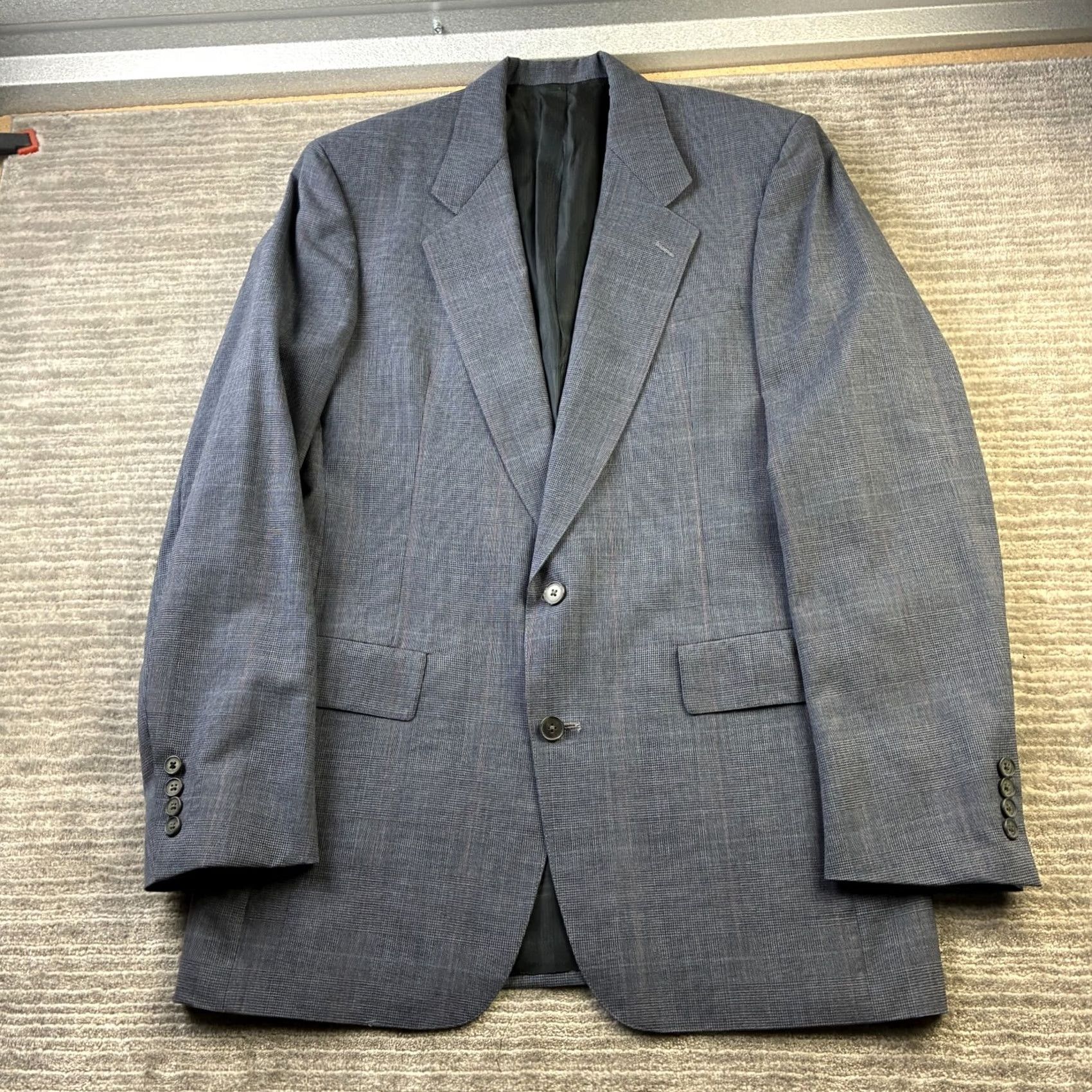 Hart Schaffner Marx Hart Schaffner Marx Suit 41 XL Glen Plaid Jacket Blazer Pants 35x32 VINTAGE Size 42R - 2 Thumbnail