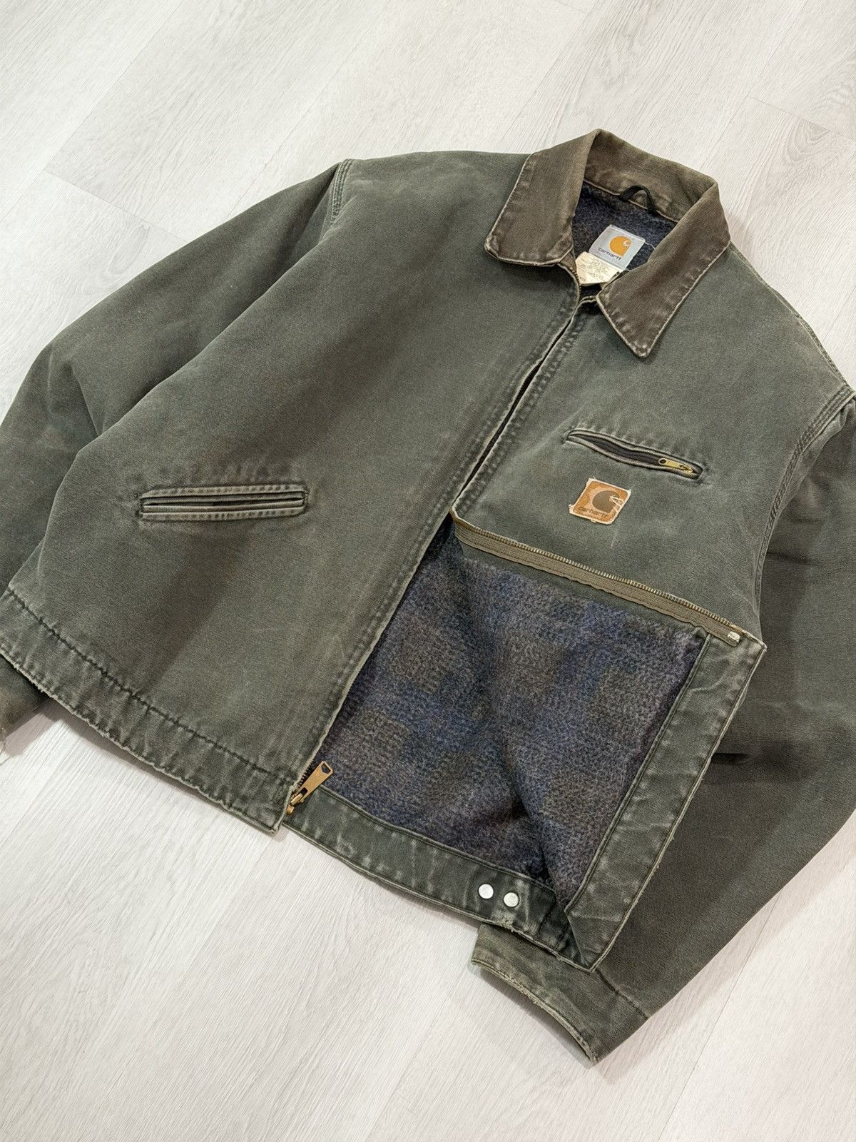 Carhartt Vintage 2001 Carhartt Detroit Jacket J97MOS MossGreen XL USA Size US XL / EU 56 / 4 - 7 Thumbnail