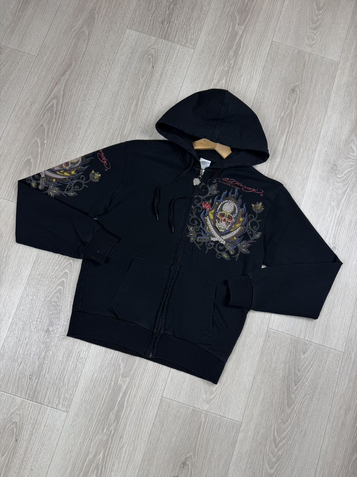 Ed Hardy Ed Hardy by Christian Audigier Women Zip Hoodie Big Logo Size S / US 4 / IT 40 - 3 Thumbnail