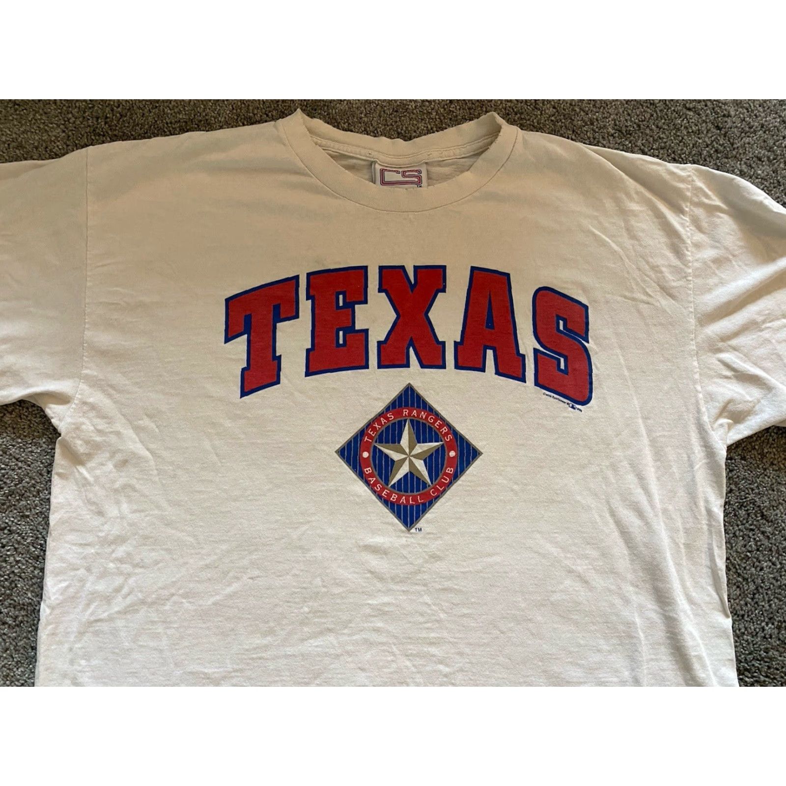 Vintage VINTAGE Crable Sportswear T-Shirt Men Large MLB Texas Rangers White 1990s 90s Sports Grunge USA Classic Hipster Single Stitch Short Sleeve Size US L / EU 52-54 / 3 - 6 Thumbnail
