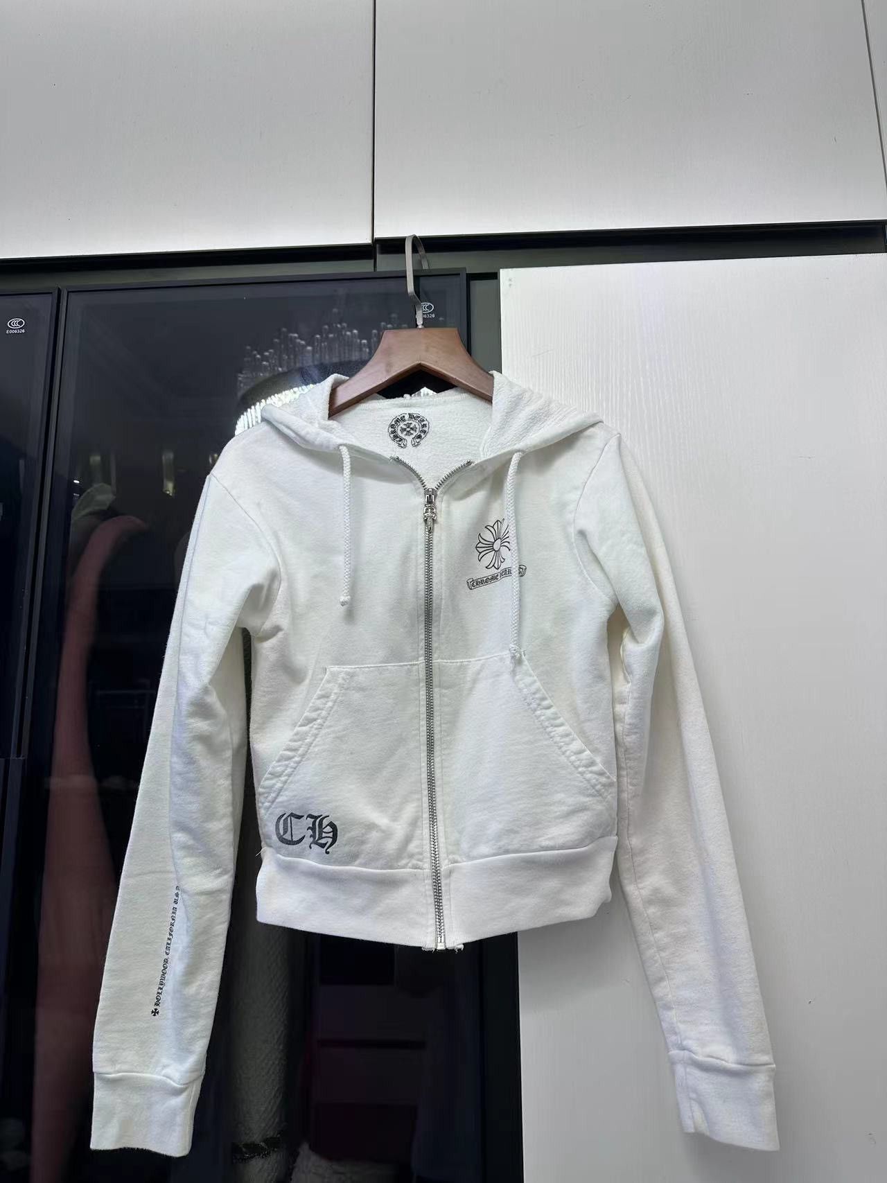 image of Chrome Hearts Zip Up Hoodie Women Size Xs in White