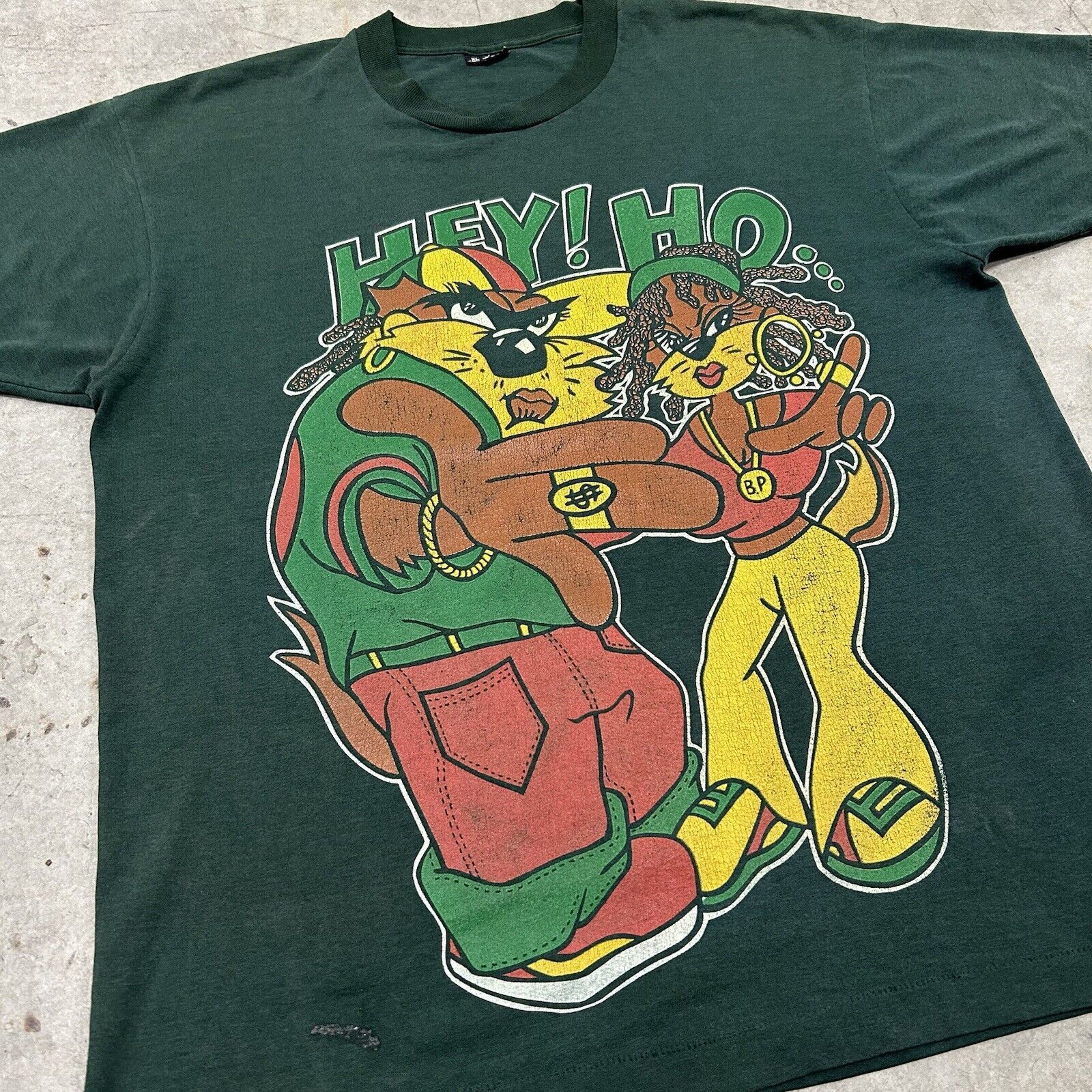 Fruit Of The Loom Freaknik Taz Front Back Dyke Parody Green T Shirt X-Large XL Size US XL / EU 56 / 4 - 2 Thumbnail