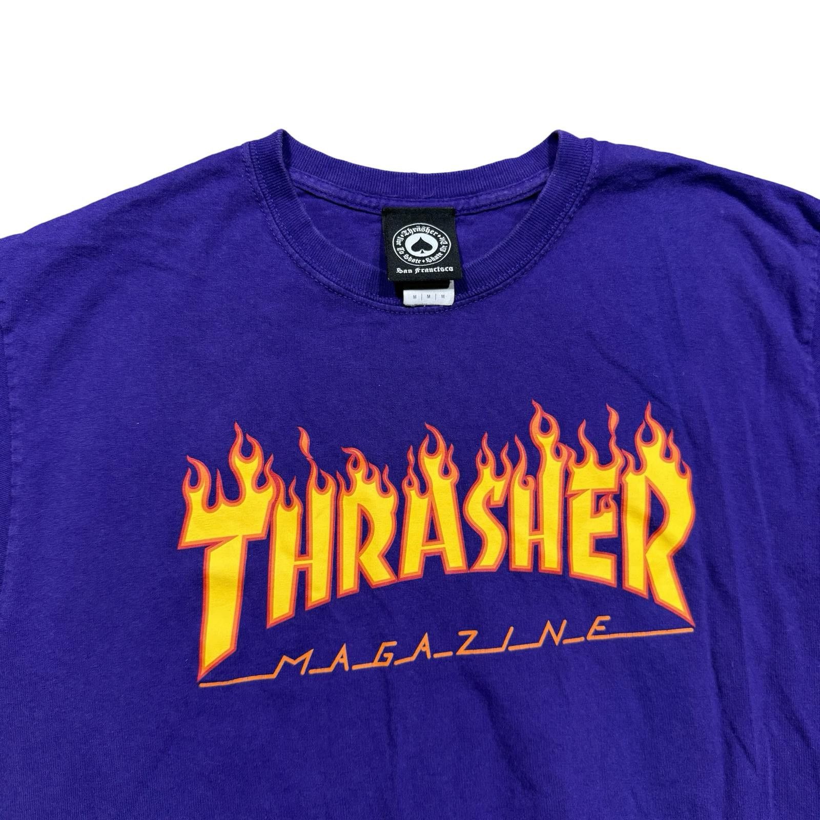 Thrasher Thrasher Magazine Purple Flame Logo Graphic T-Shirt Size US XL / EU 56 / 4 - 2 Thumbnail