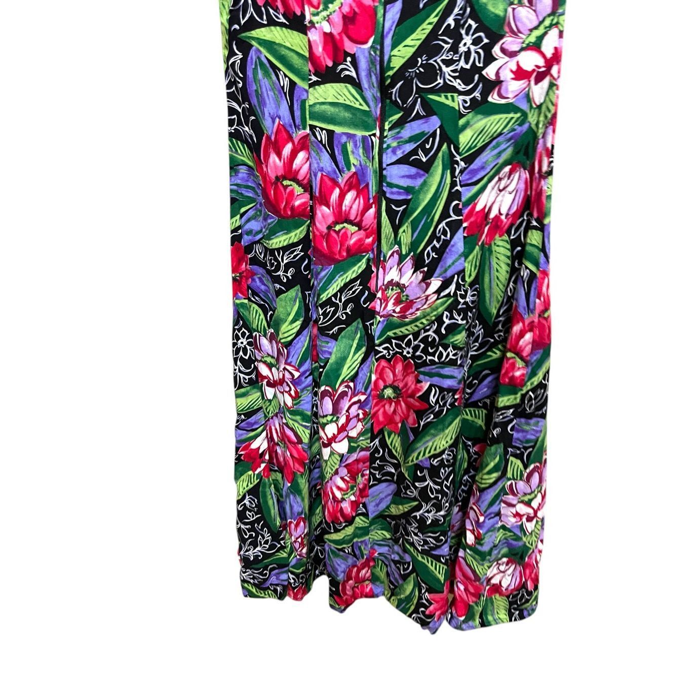 Other Vintage Caroline Wells 90s Flower Print Midi Dress Size 8 Size M / US 6-8 / IT 42-44 - 8 Thumbnail