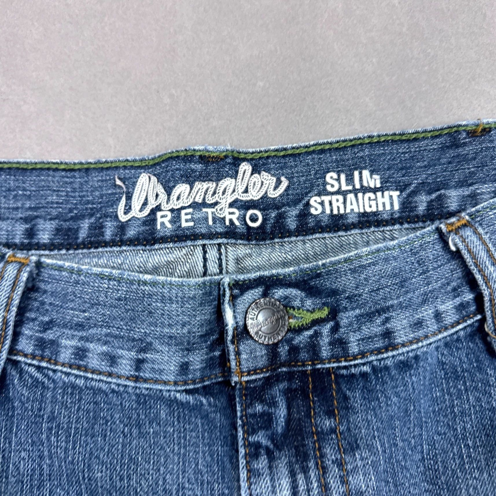 Wrangler Wrangler Jeans Men 38x32 Blue Retro Straight Western Distressed Pant (Tag38x34) Size US 38 / EU 54 - 7 Thumbnail