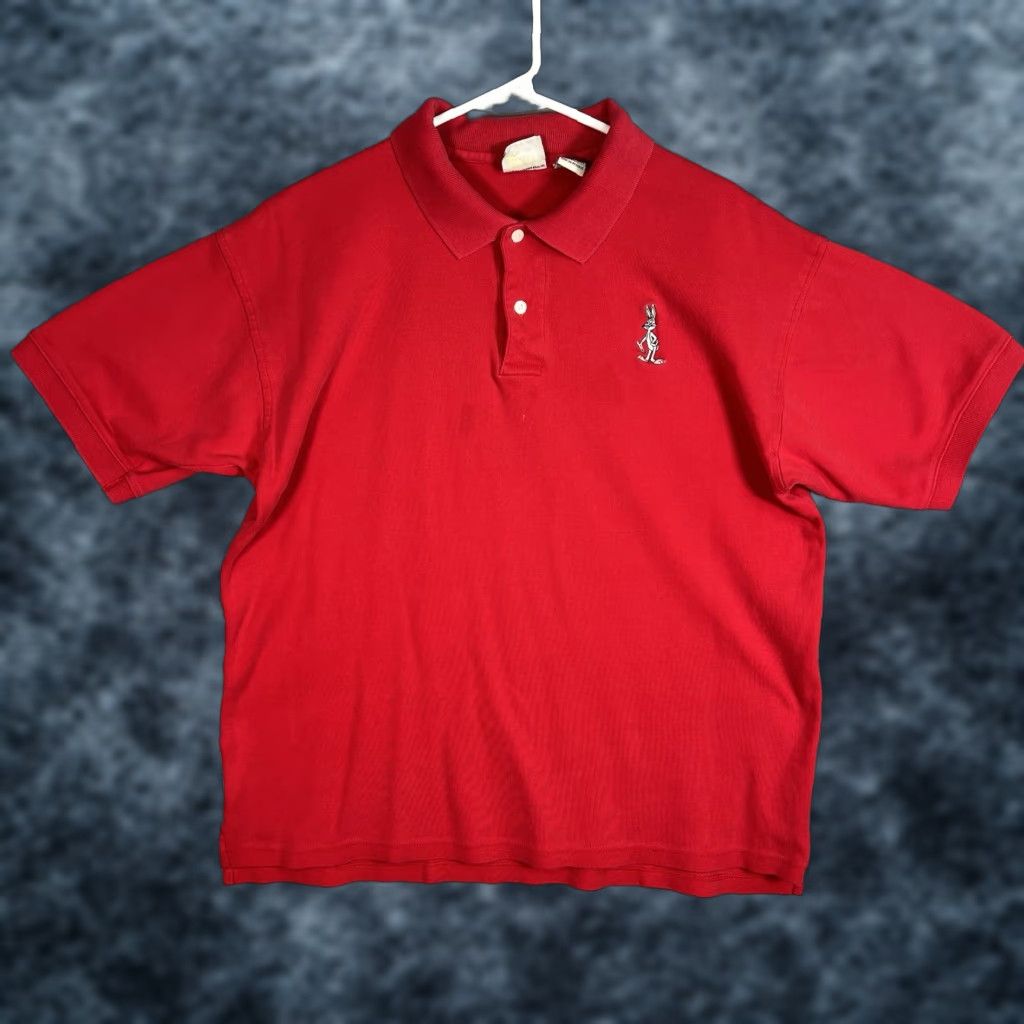 Vintage VINTAGE Bugs Bunny Polo Shirt Looney Tunes Mens Adult Large Red Shirt Size US L / EU 52-54 / 3 - 1 Thumbnail