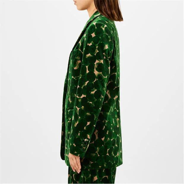Dries Van Noten o1g2r1mq1024 Polka Dot Single Breasted Blazer in Green Size XS / US 0-2 / IT 36-38 - 4 Thumbnail