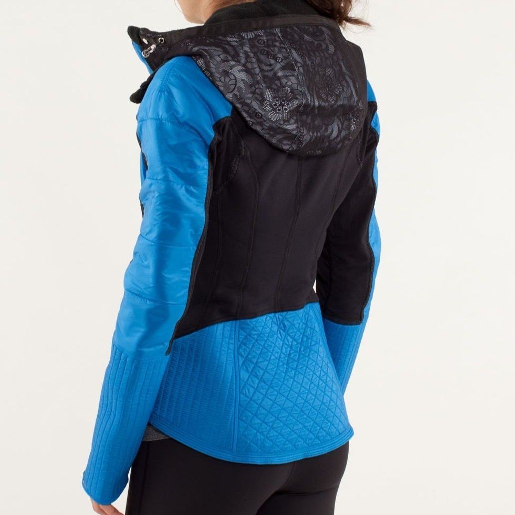 Bundle Up Jacket in Black & Beaming Blue in size 8 NWOT