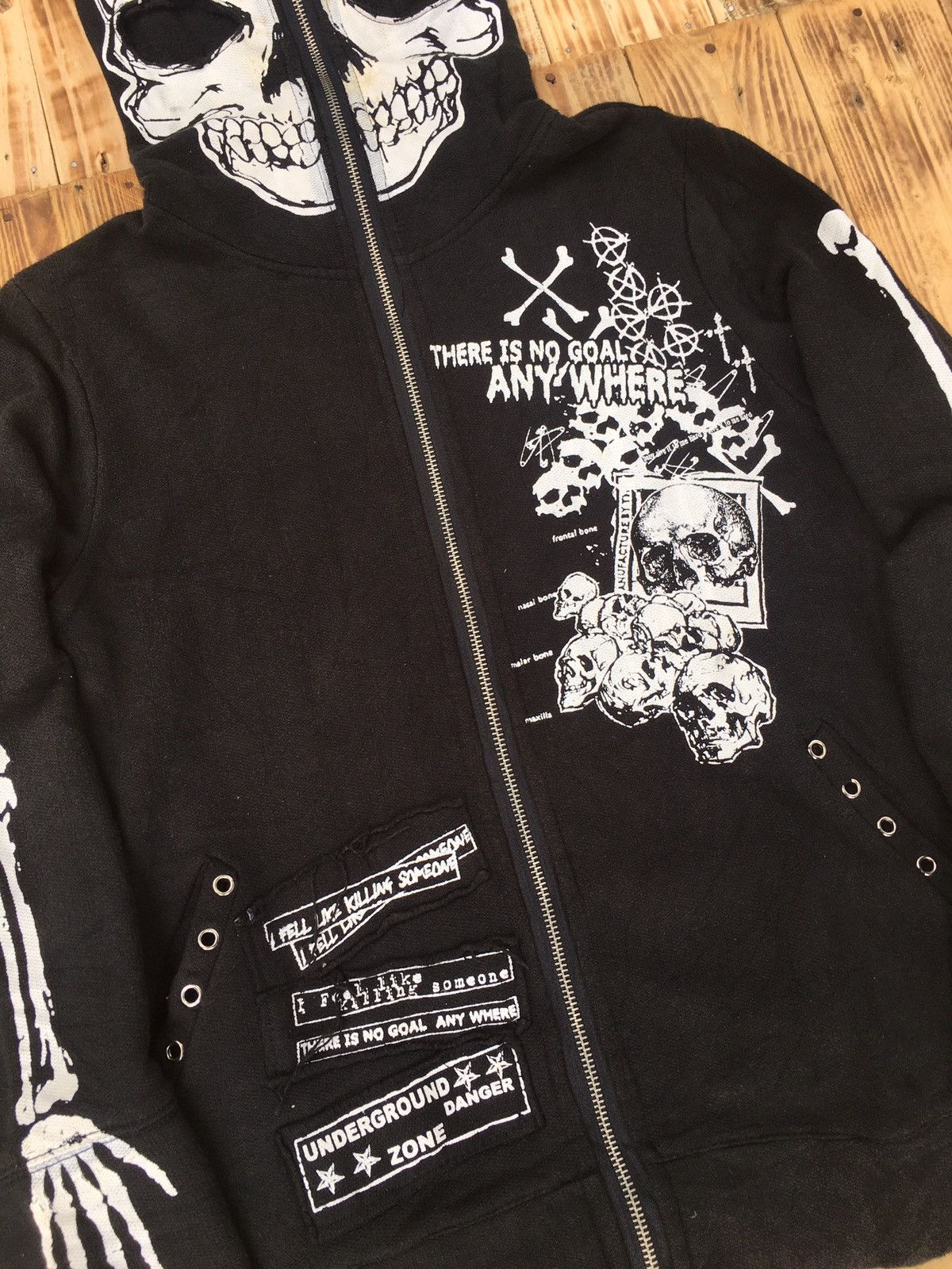 If Six Was Nine × Japanese Brand × Le Grande Bleu (L.G.B.) Mar Jour Skeleton Ful zip Hoodie Gothic punk Size US M / EU 48-50 / 2 - 2 Thumbnail