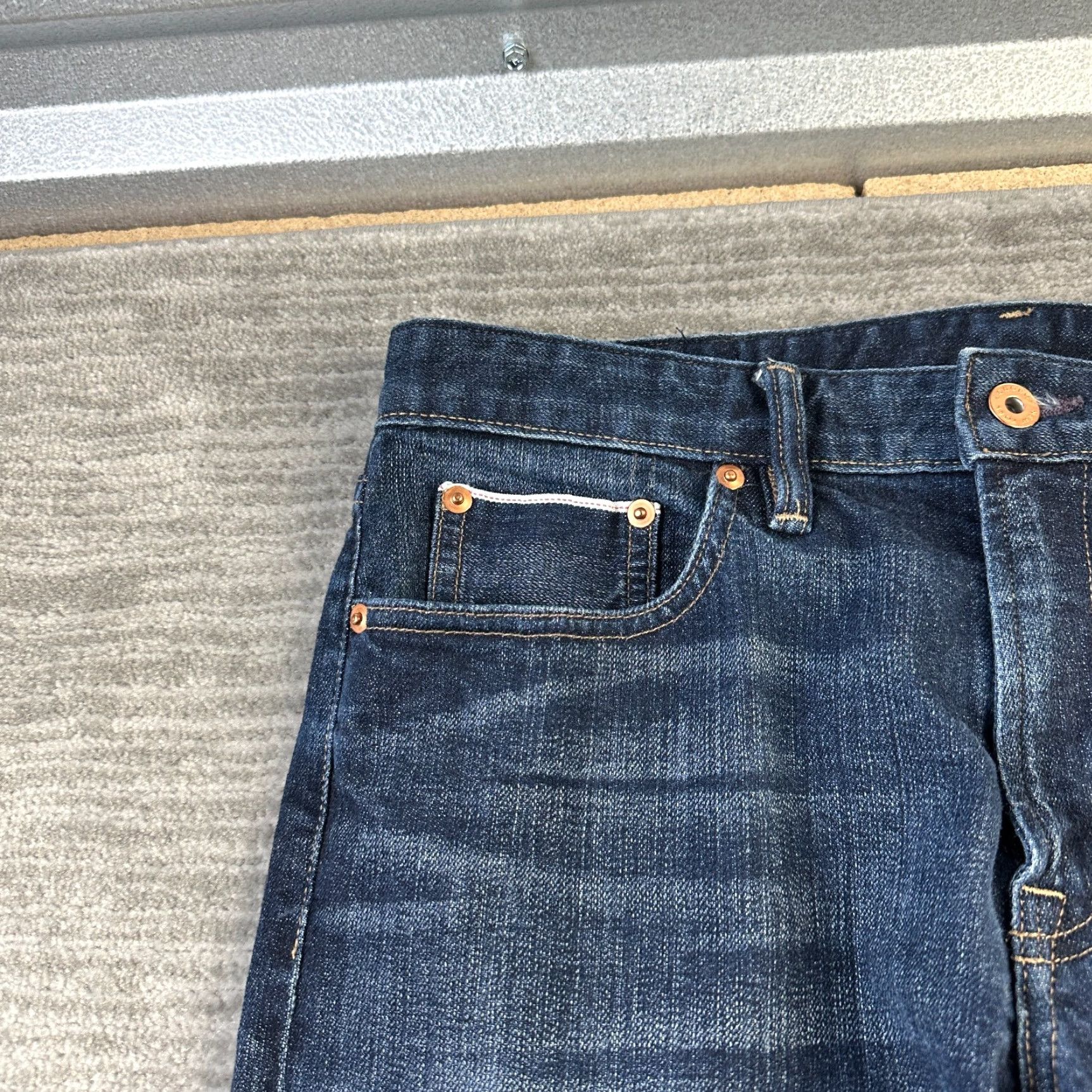 Bonobos VINTAGE Bonobos Jeans Mens 31x30 Blue Denim Selvedge Straight Size US 31 - 5 Thumbnail