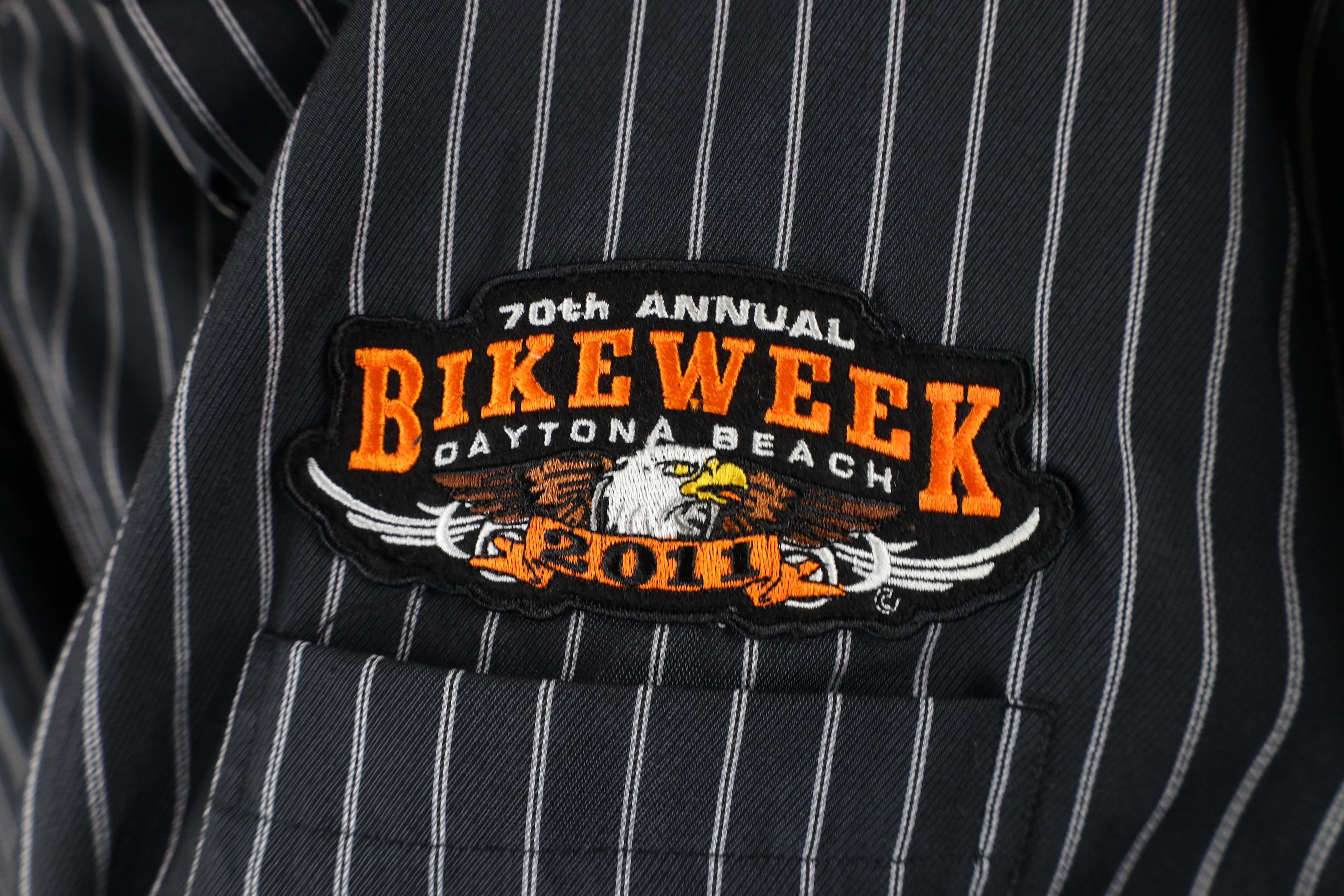 Vintage Vintage Y2K 2011 Daytona Bike Week Striped Button Down Shirt Size US XL / EU 56 / 4 - 5 Thumbnail