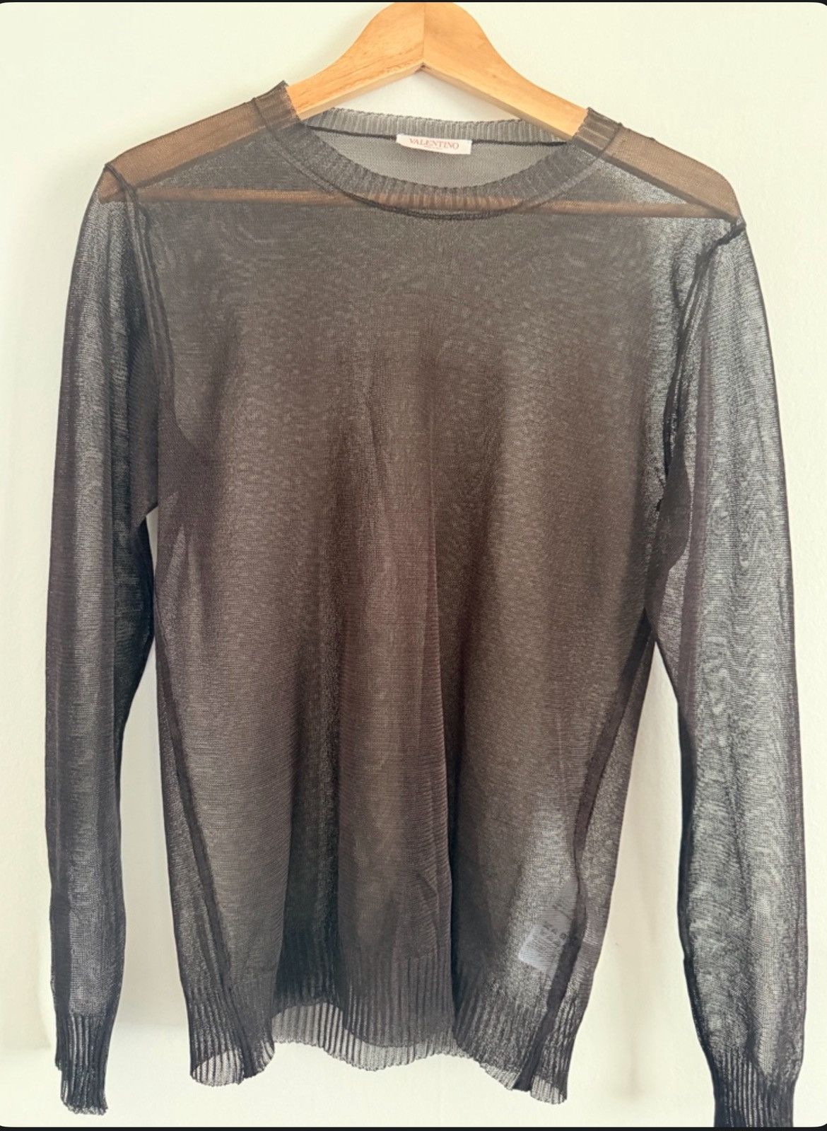 Valentino Red Label Sheer Mesh Knit Sweater – Black