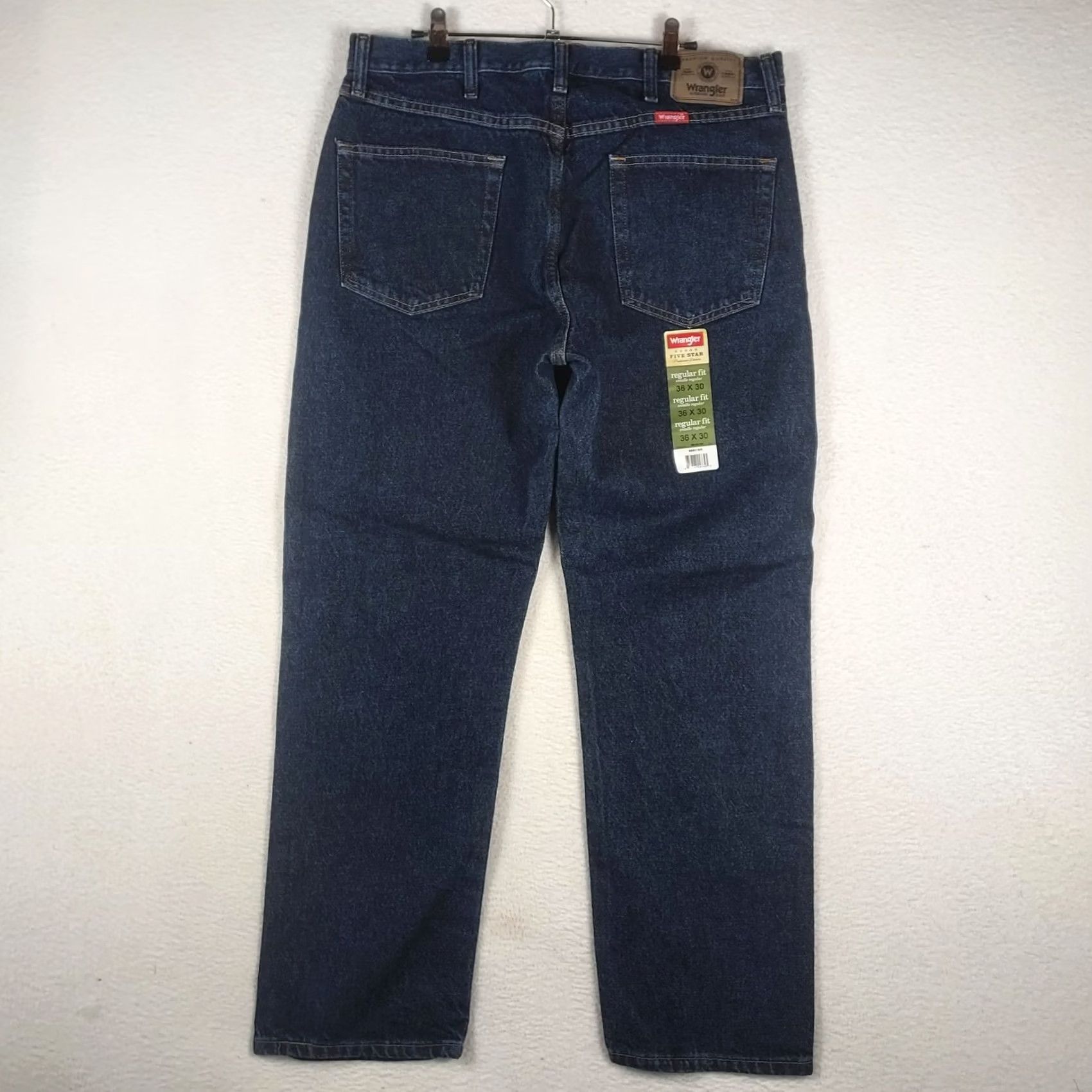 Wrangler Wrangler Jeans 36x30 Mens Regular Fit Denim Straight Leg NWT Five Star Premium Denim Blue 5-Pocket Zip Regular Inseam 30 Vintage: No Size US 36 / EU 52 - 2 Thumbnail