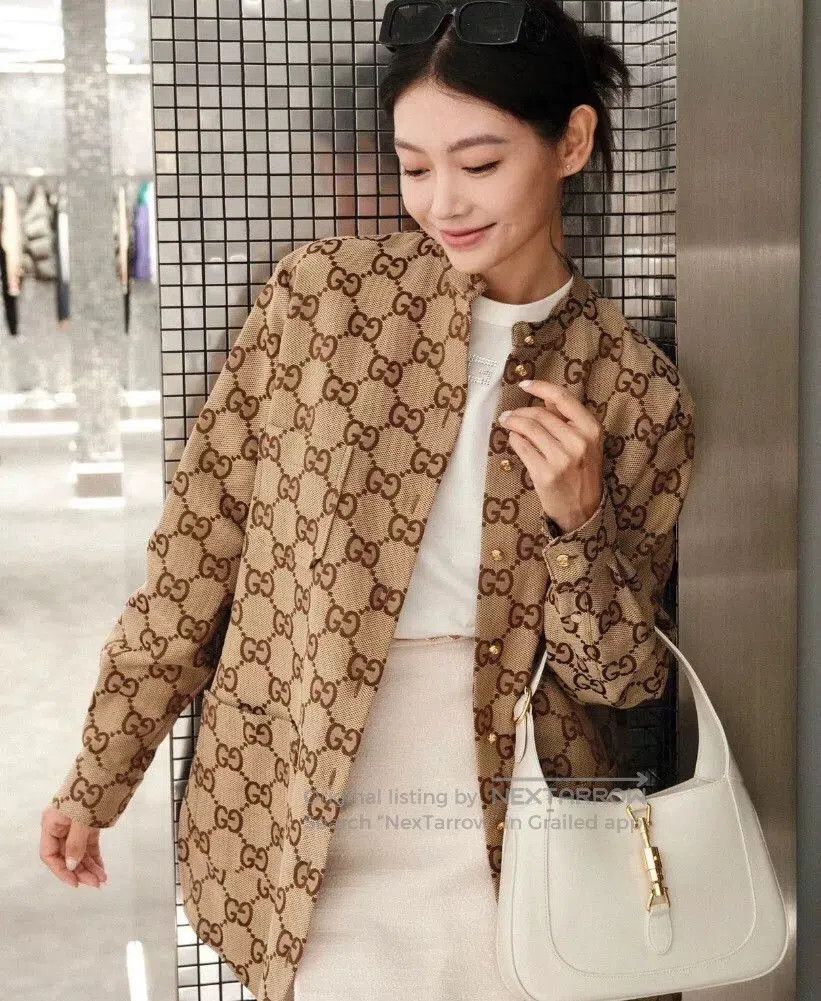 Gucci brown logo monogram long sleeve shirt. Size US S / EU 44-46 / 1 - 7 Thumbnail