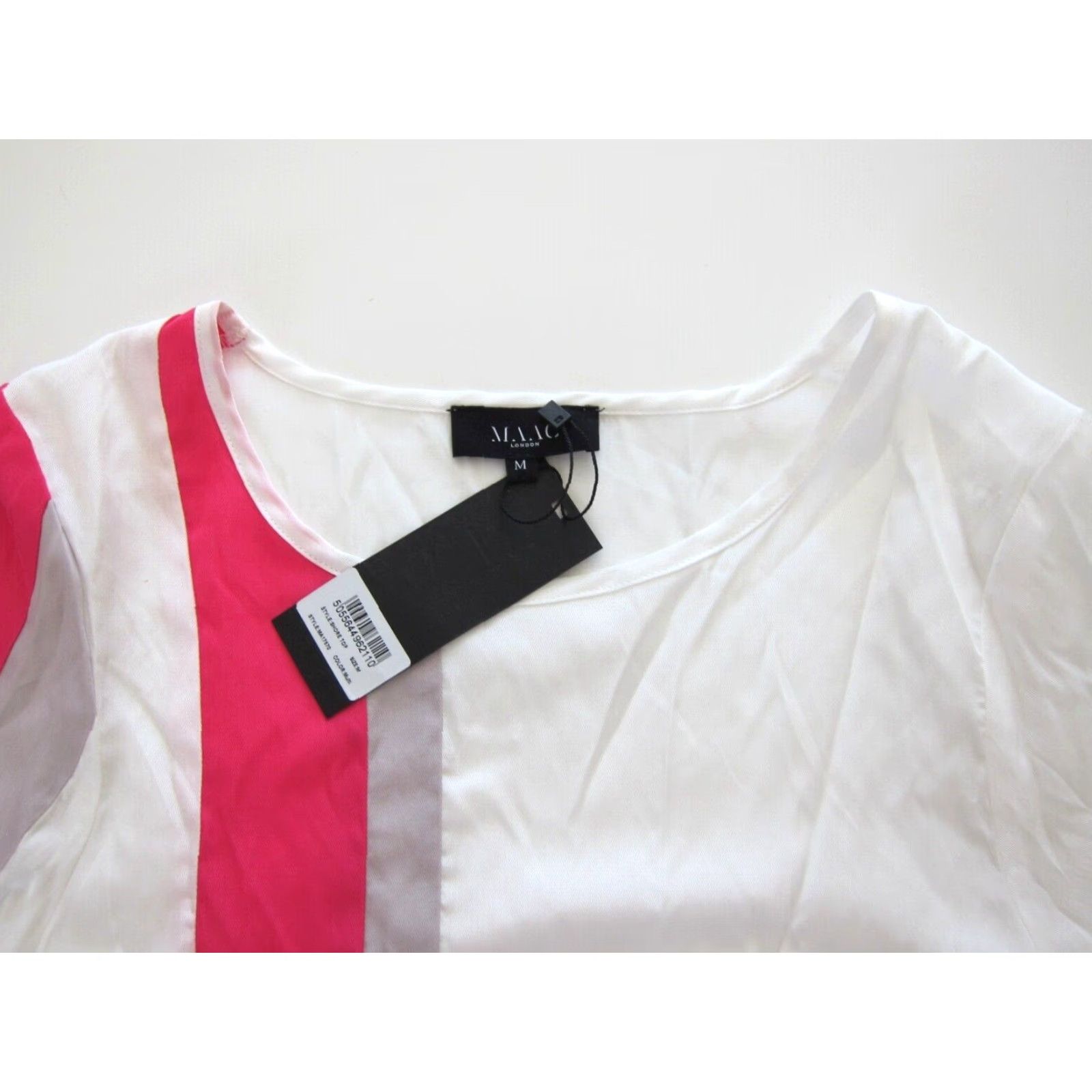 Pinko MAAC London Blouse Shirt Tunic Pink White Grey Stripe Short Sleeve NWT M Womens Size M / US 6-8 / IT 42-44 - 5 Thumbnail