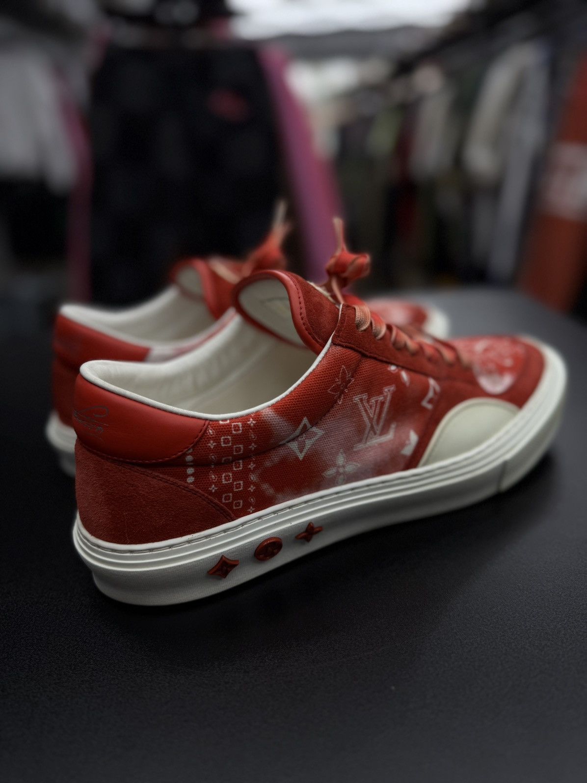 Louis Vuitton Louis Vuitton Red Bandanna Low Top Sneakers 8LV/9US Size US 9 / EU 42 - 2 Thumbnail