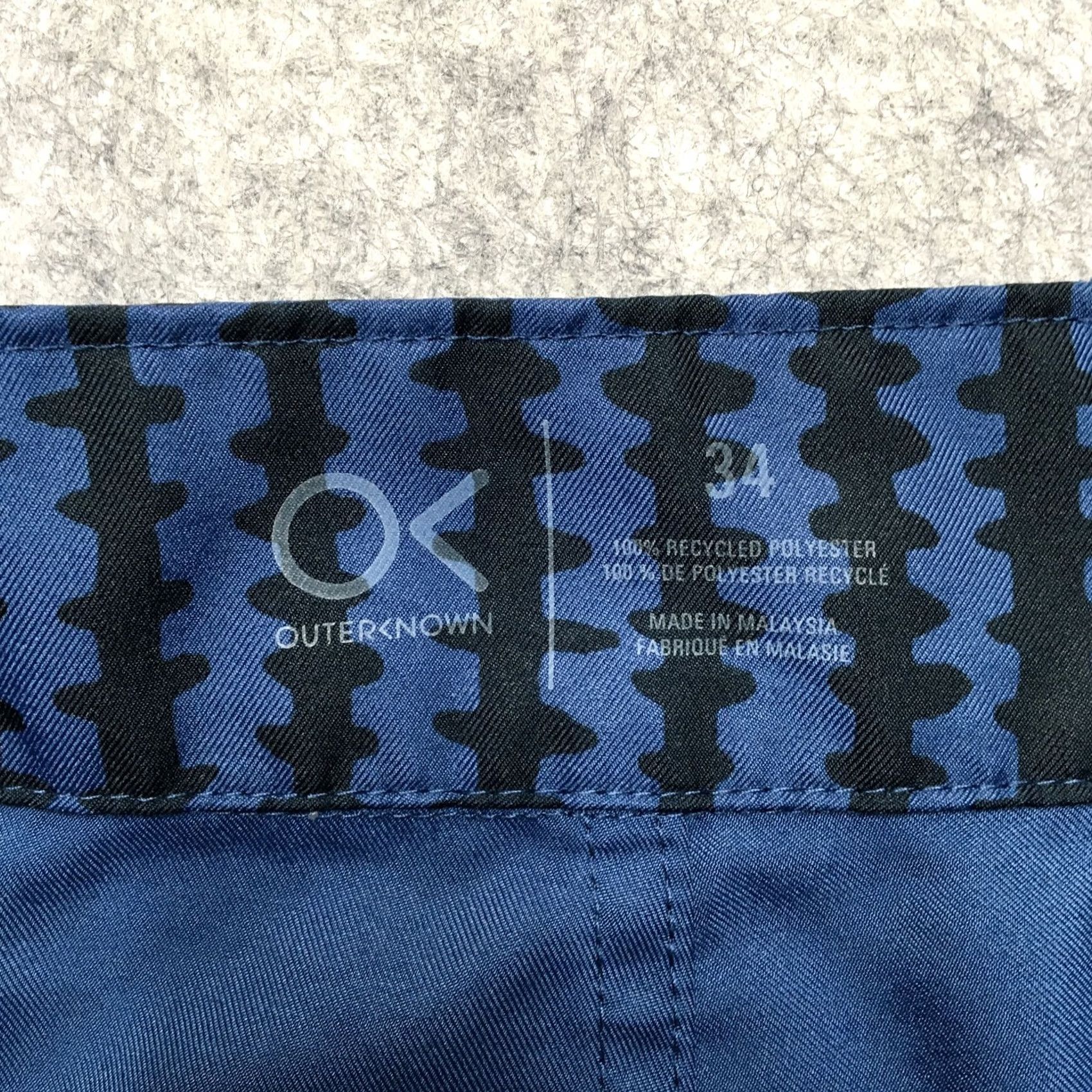 Outerknown Outerknown Board Shorts Mens 34 Blue Geometric Pattern Swim Trunk Recycled Polyester Beach Surf Quick Dry Lightweight Size US 34 / EU 50 - 3 Thumbnail
